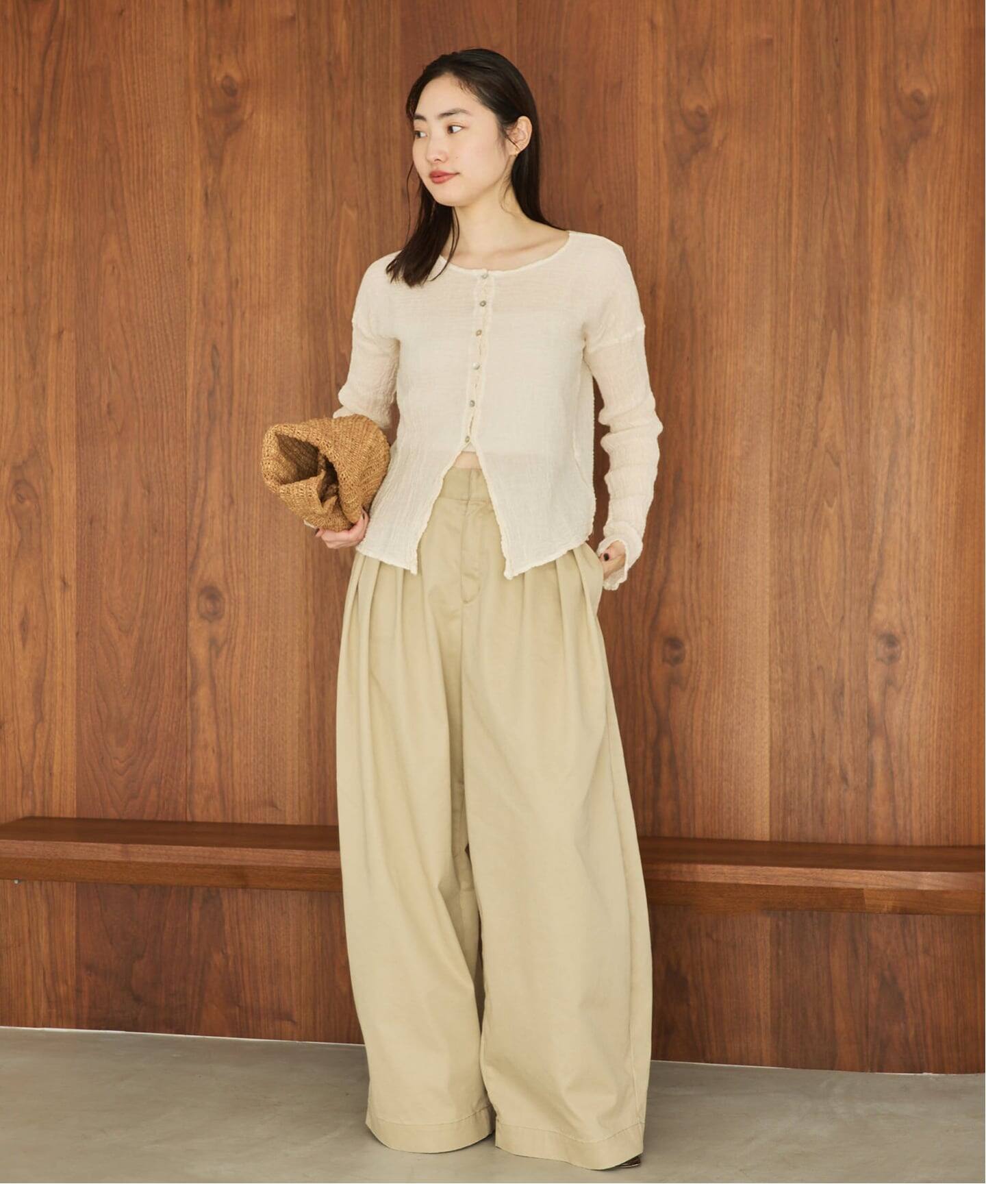 LES ATELIERS FRANCAIS DE CONFECTION 別注 OPEN BTN 2WAY ブラウス