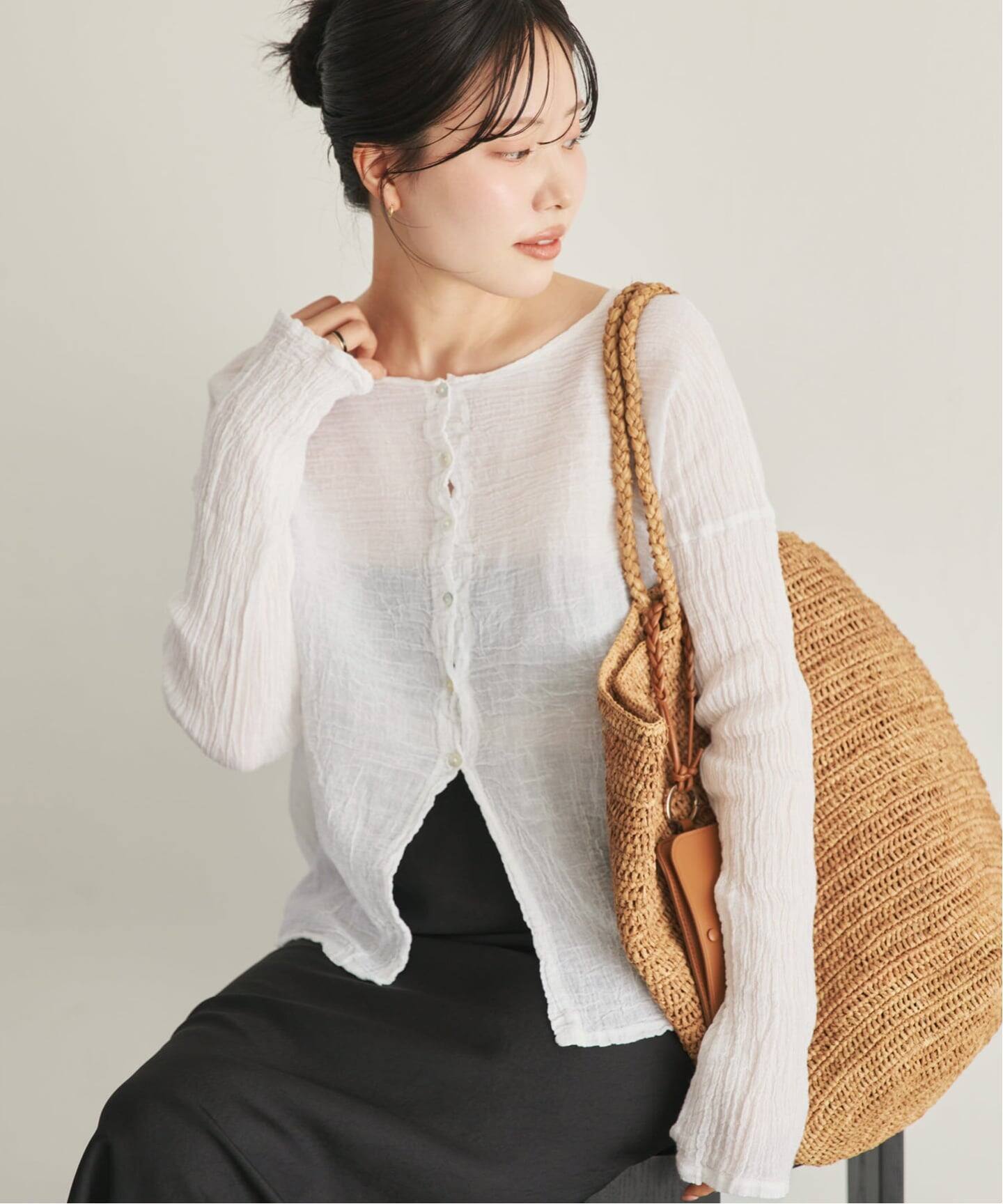 プラージュ　トップス　アトリエフランセ LES ATELIERS FRANCAIS DE CONFECTION 別注 2WAY ブラウス（シャツ