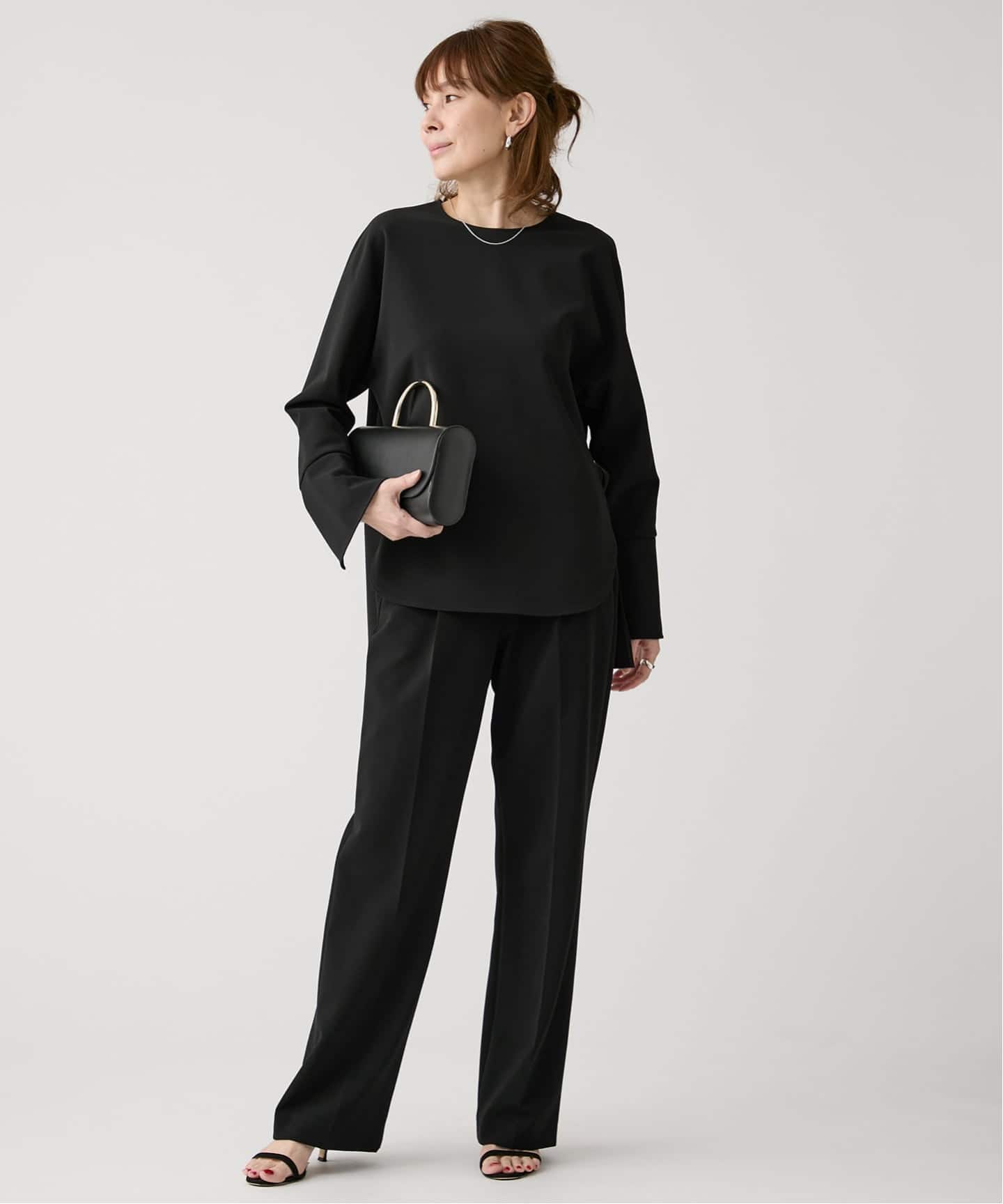 追加》ダブルクロスストレッチ T-ブラウス（シャツ／ブラウス