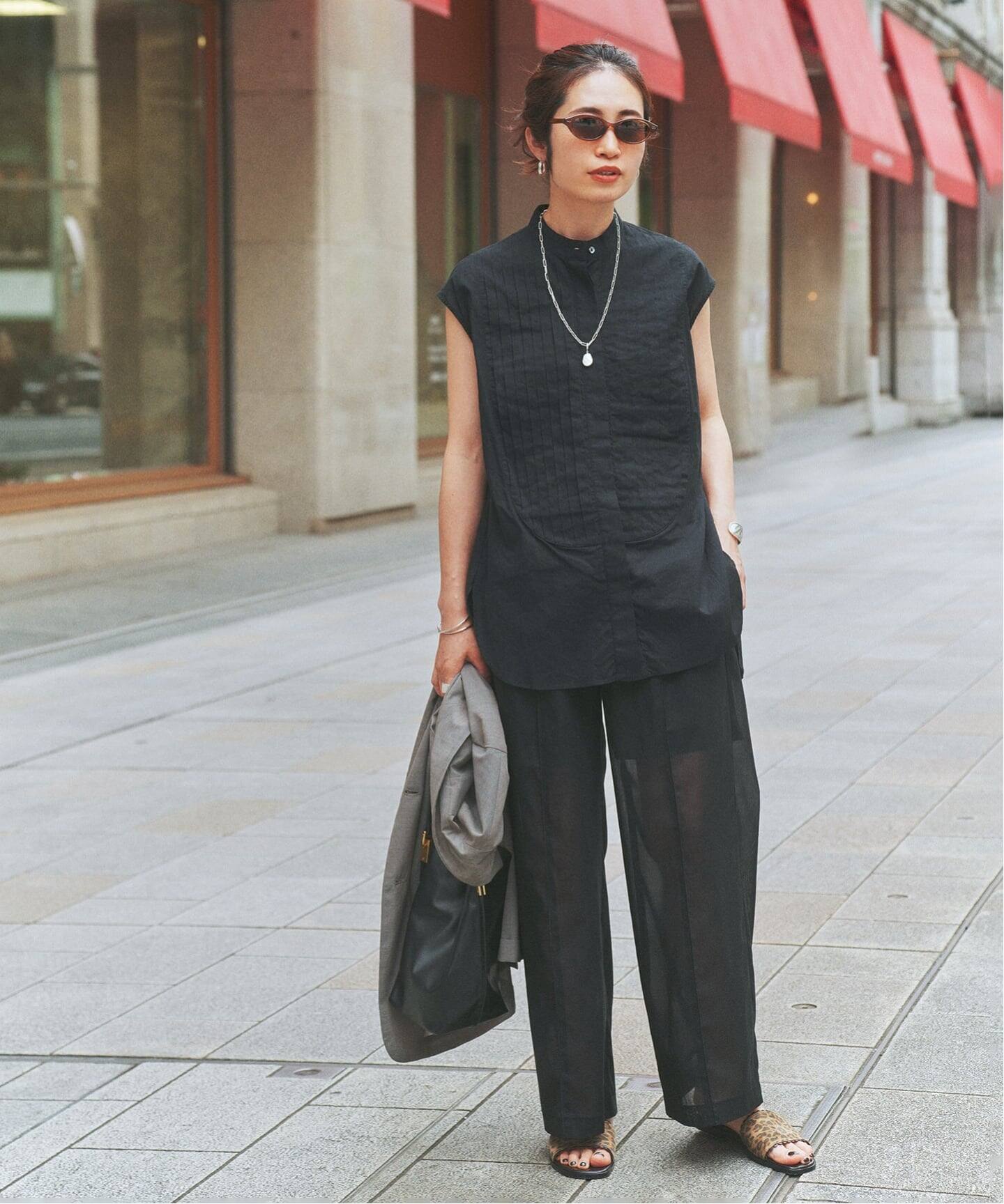 ピンタックノースリーブブラウス（シャツ／ブラウス）｜VERMEIL par 