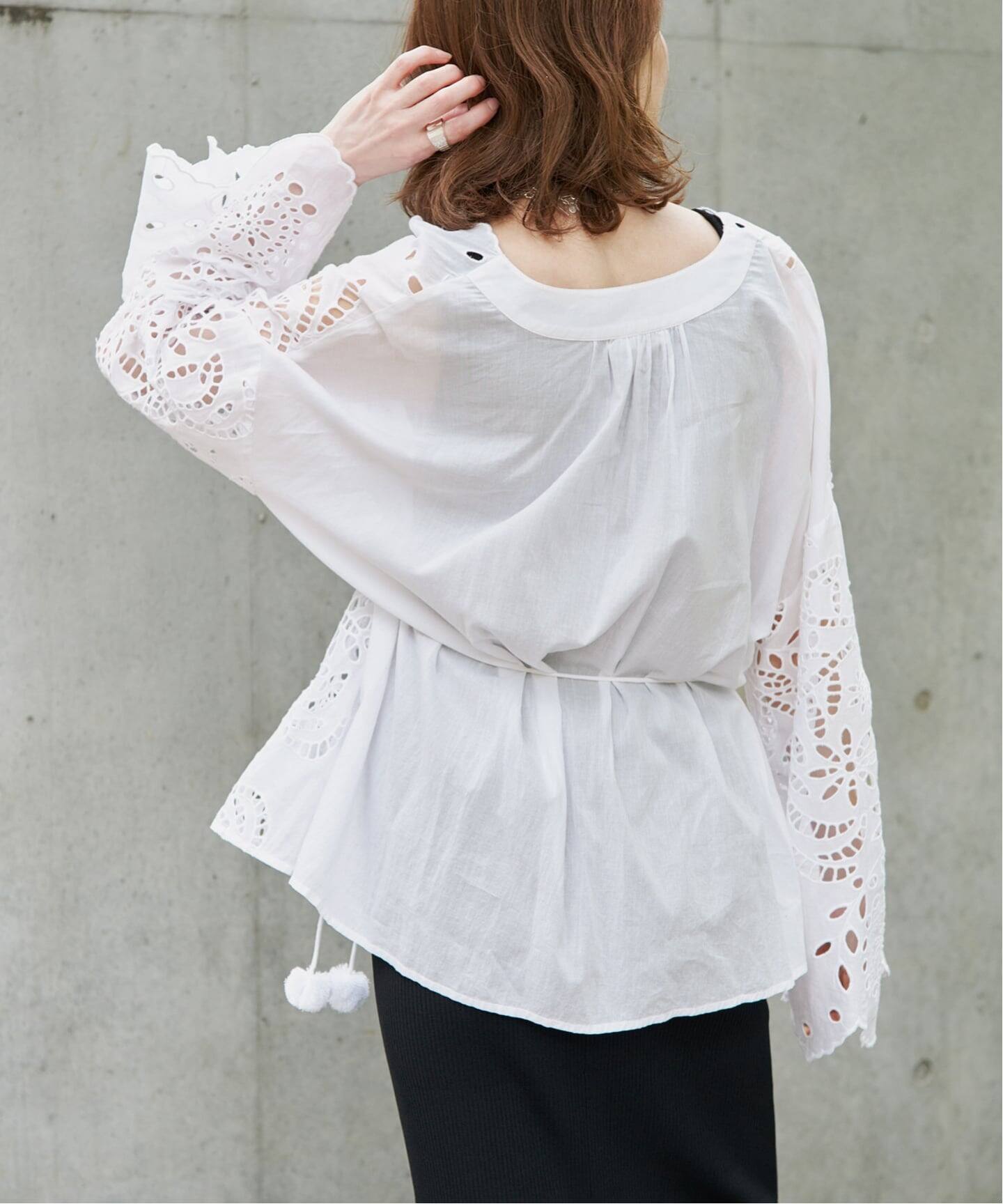 【ミッキー】VERMEIL par iena ブラウス 白 ☆未使用品☆ 予約》シフリー刺繍ブラウス（シャツ／ブラウス）｜VERMEIL par iena