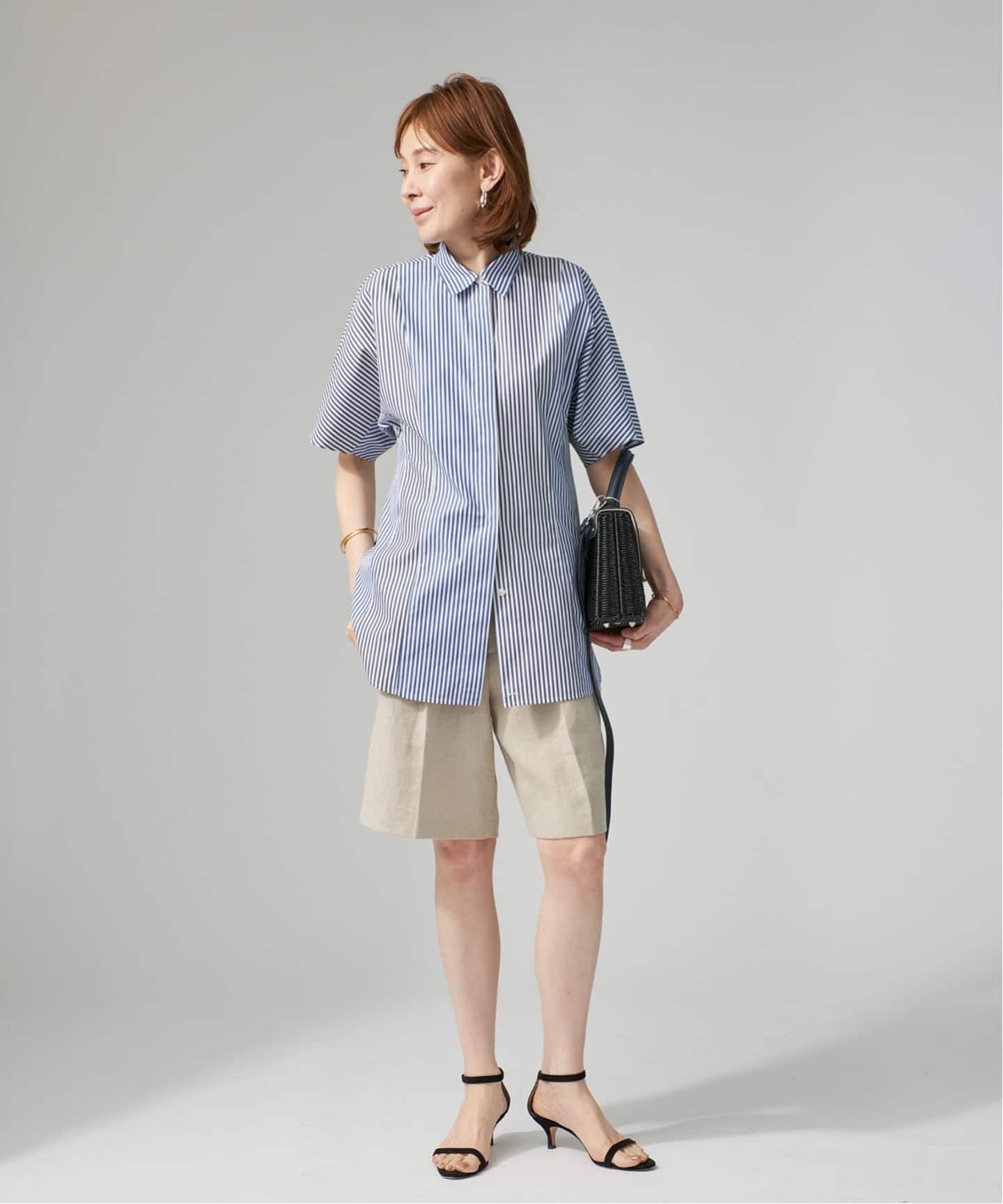 Stripe ハーフスリーブシャツ（シャツ／ブラウス）｜VERMEIL par iena