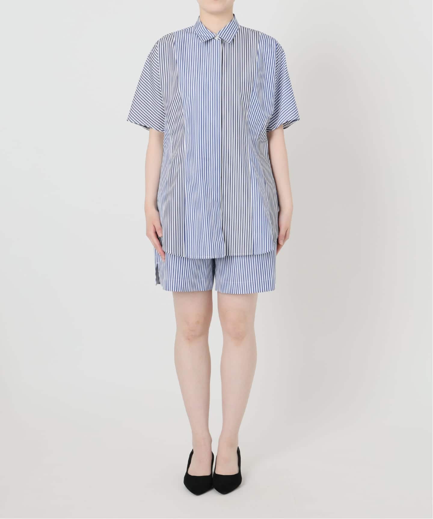 さき【新品】VERMEIL par iéna デザインスリーブシャツ Stripe ハーフスリーブシャツ（シャツ／ブラウス）｜VERMEIL par iena