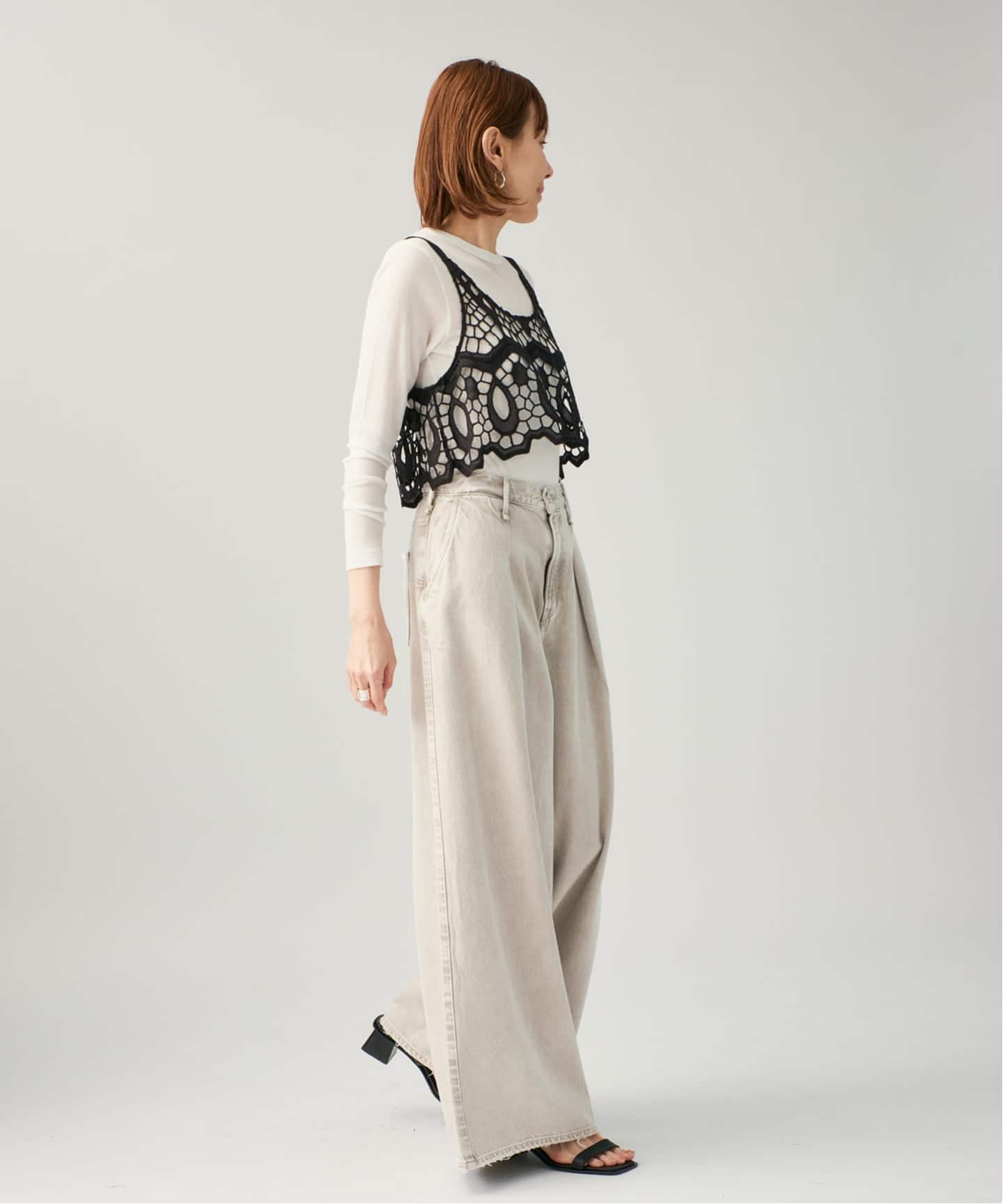 予約》MATOKAMATOKA マトカマトカ カットワークレースキャミ