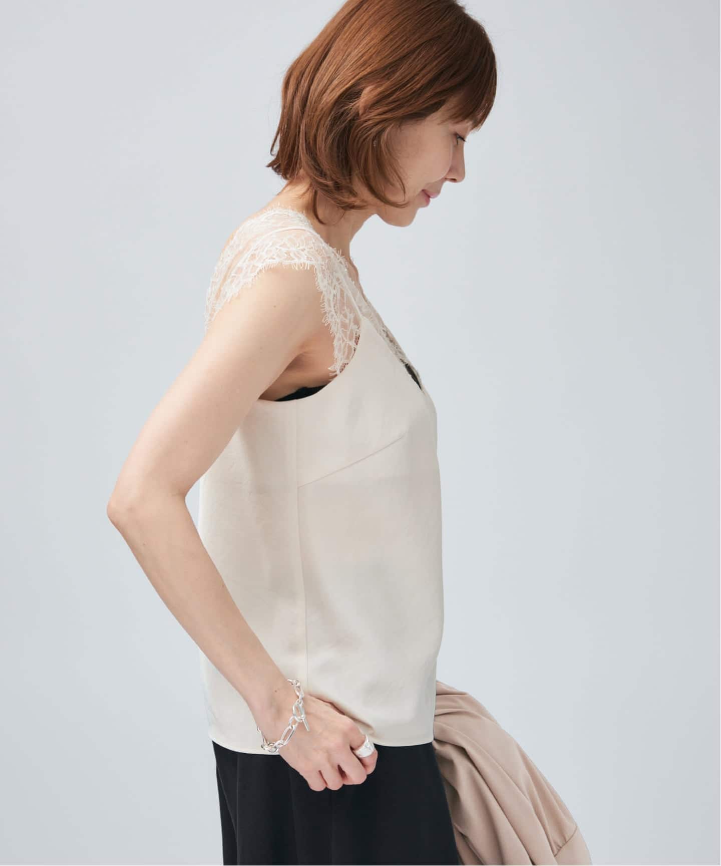 予約》Room no.8 BLACK ルームエイト ブラックサテンレースブラウス 予約》Room no.8 BLACK ルームエイト ブラックサテンレースブラウス