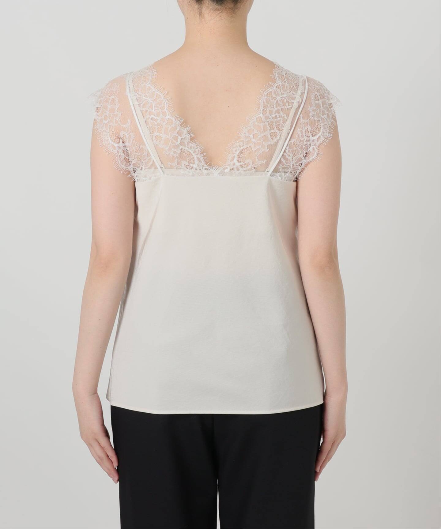 【ROOM NO.8(ルームエイト) 】レースブラウス 予約》Room no.8 BLACK ルームエイト ブラックサテンレースブラウス