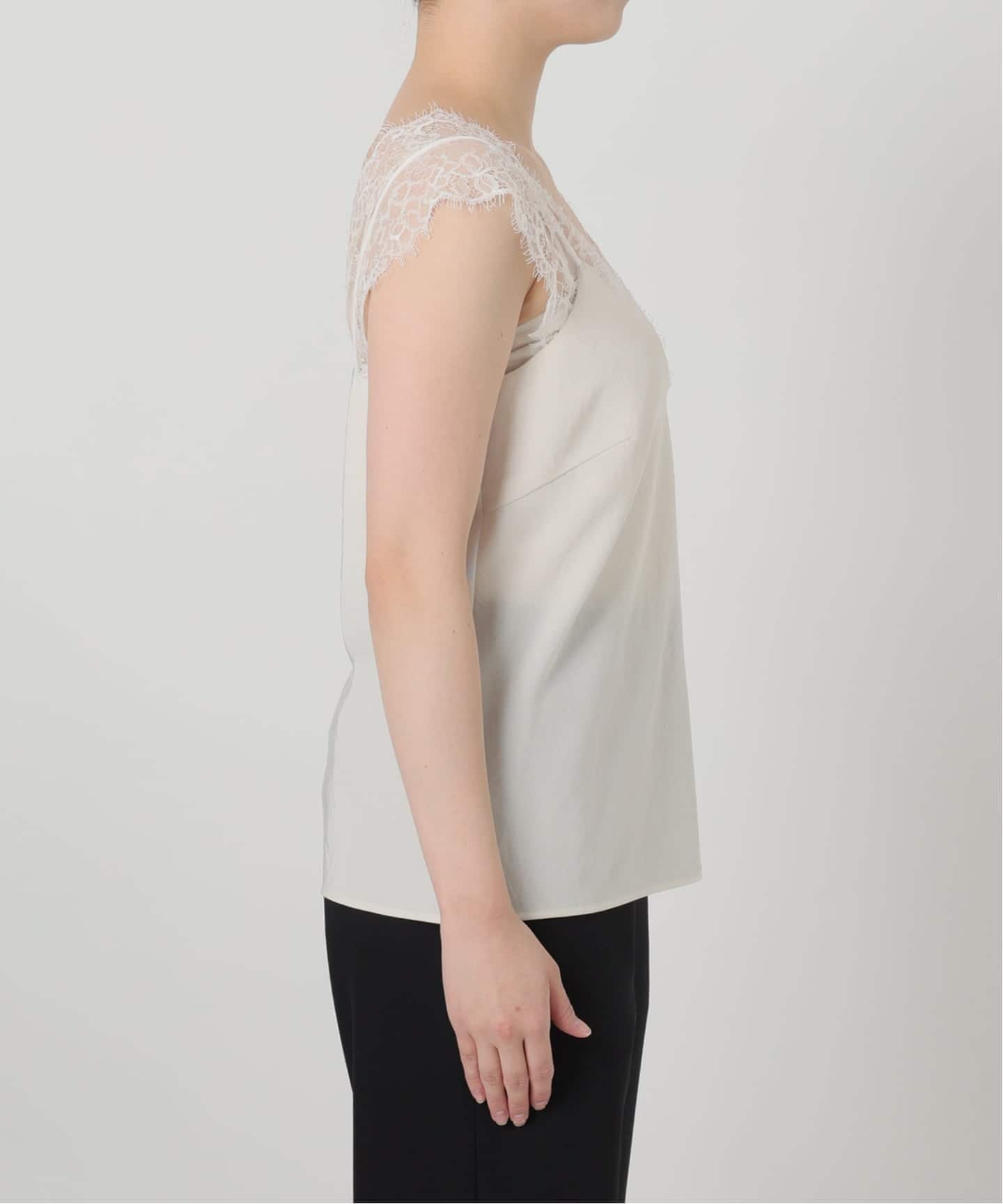 予約》Room no.8 BLACK ルームエイト ブラックサテンレースブラウス 予約》Room no.8 BLACK ルームエイト ブラックサテンレースブラウス