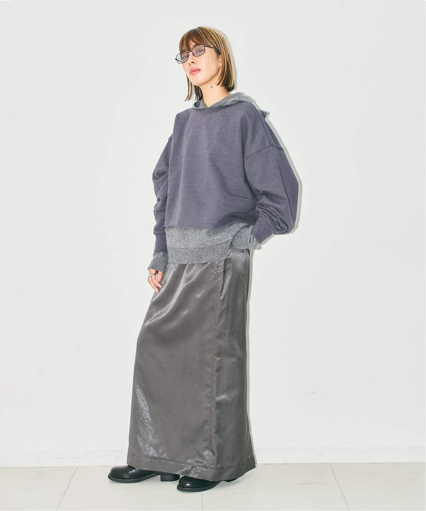 Lucian Martinエンブレムスカート 予約》PIGMENT SATIN スカート（ロング・マキシ丈スカート）｜CITYSHOP