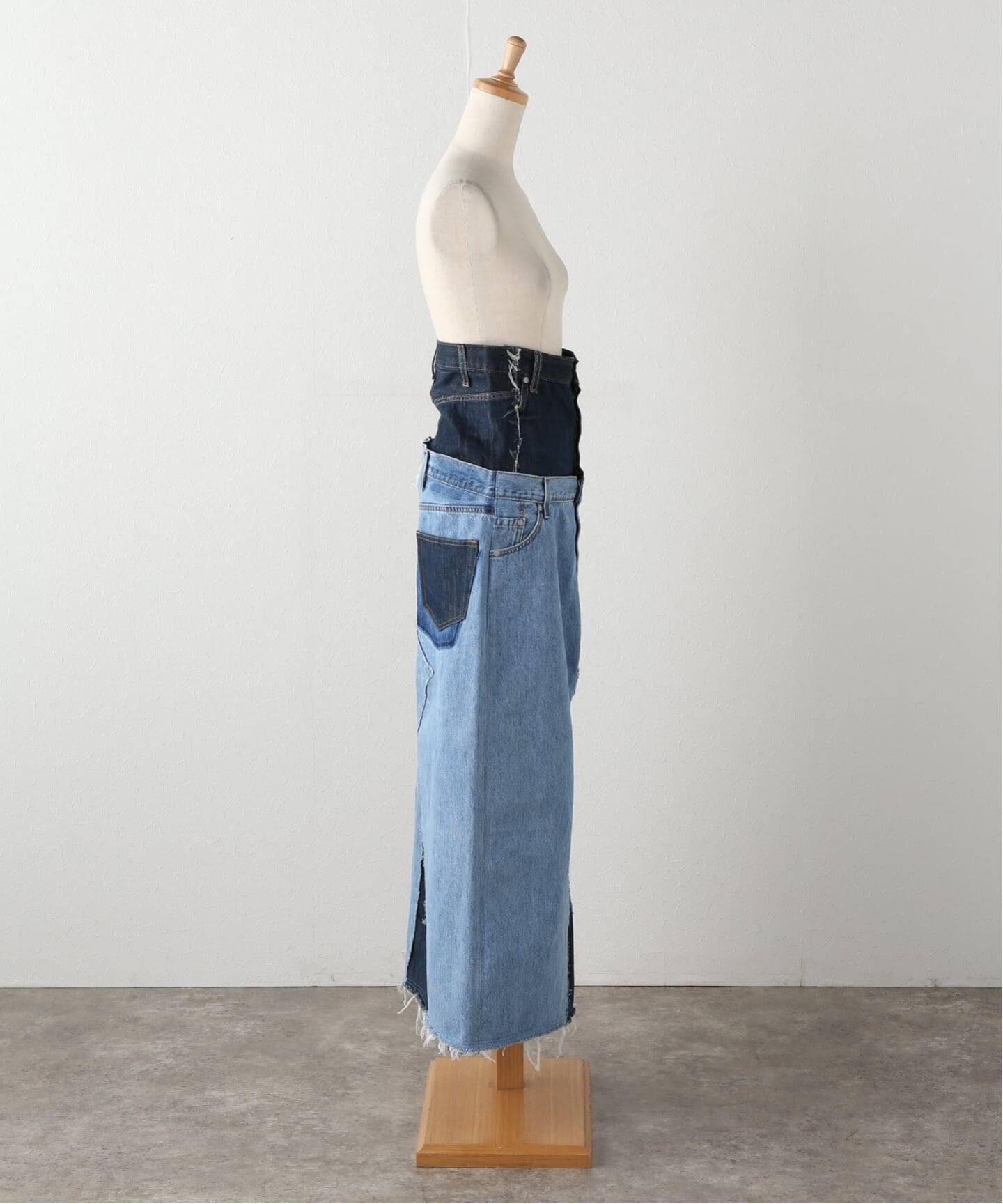 M&M様　QUIITO W WAIST DENIM SKIRTデニムスカート QUIITO W WAIST I LINE SK Q26S-S128：デニムスカート（デニムスカート