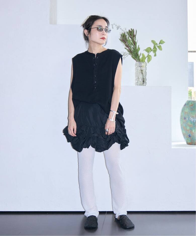 MARGE TAFFETA BALLOON HEM COVER SKIRT 1012-0105-038：スカート 