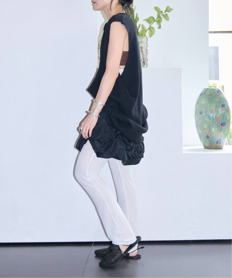 MARGE TAFFETA BALLOON HEM COVER SKIRT 1012-0105-038：スカート 