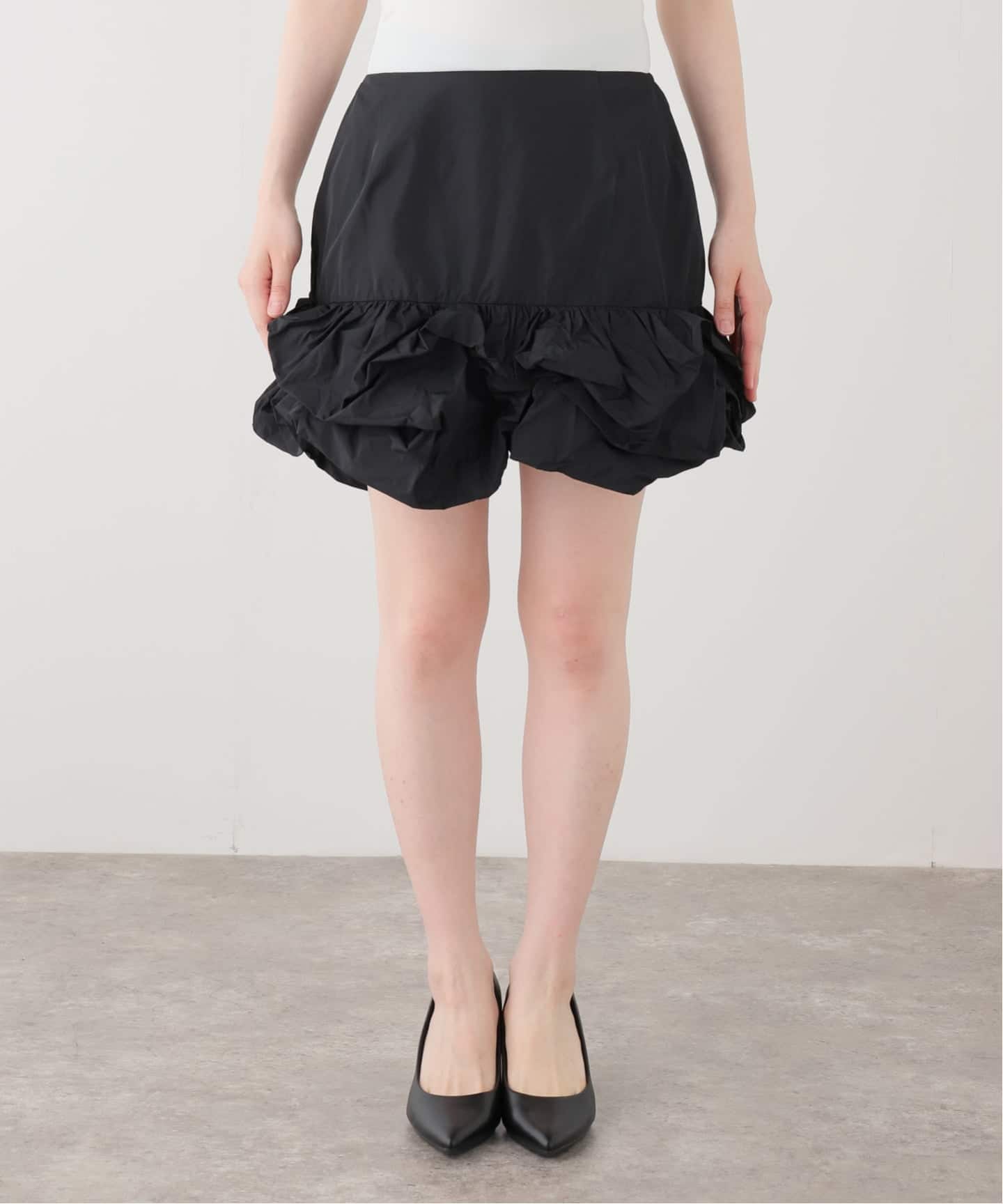 MARGE TAFFETA BALLOON HEM COVER SKIRT 1012-0105-038：スカート
