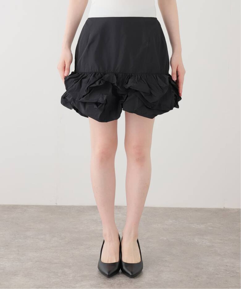 MARGE TAFFETA BALLOON HEM COVER SKIRT 1012-0105-038：スカート 