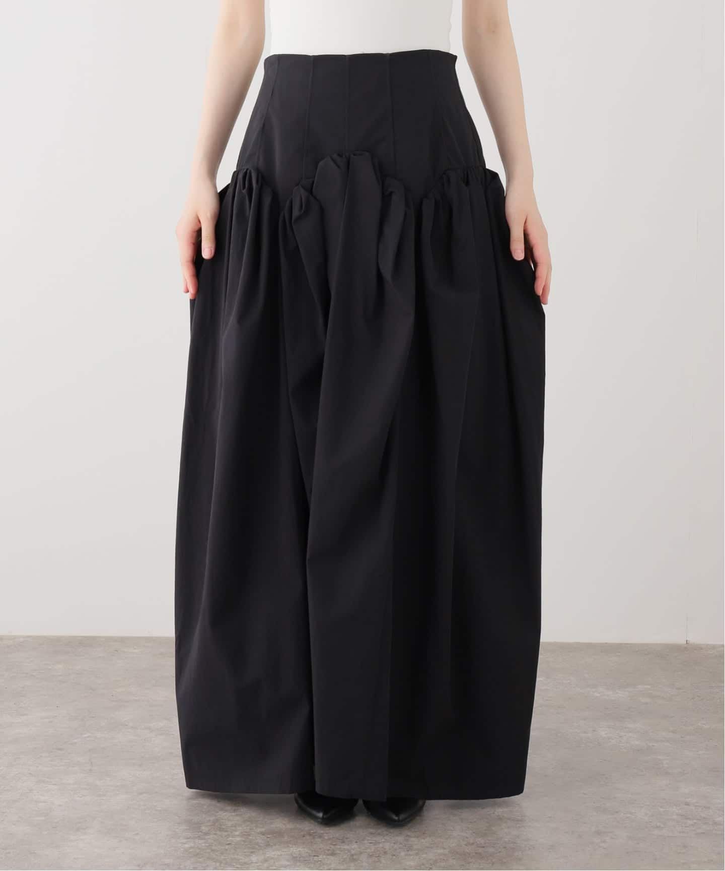 MARGE COTTON CORSET DETAIL GATHERED SKIRT 1012-0105-033：スカート