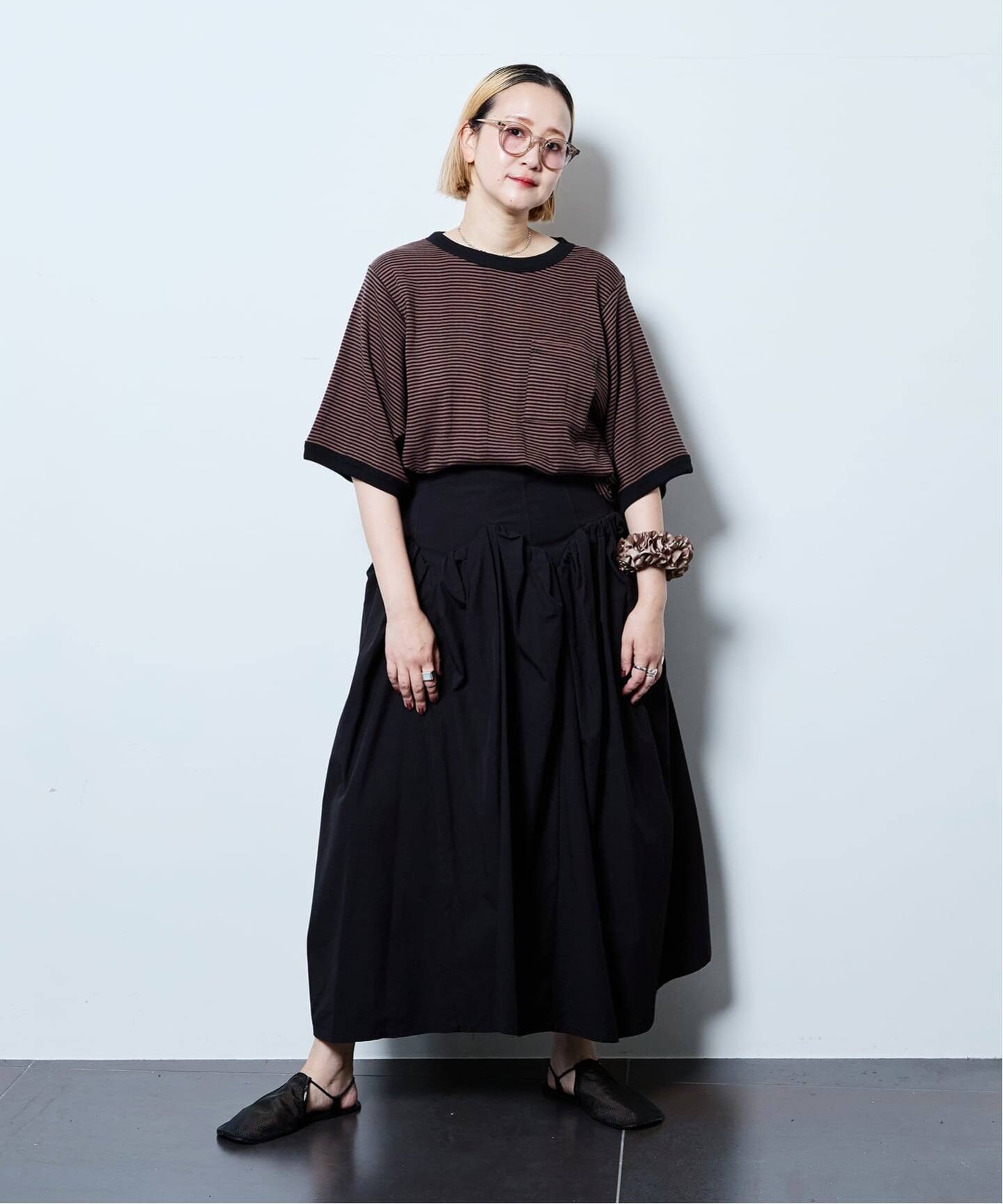 MARGE COTTON CORSET DETAIL GATHERED SKIRT 1012-0105-033：スカート