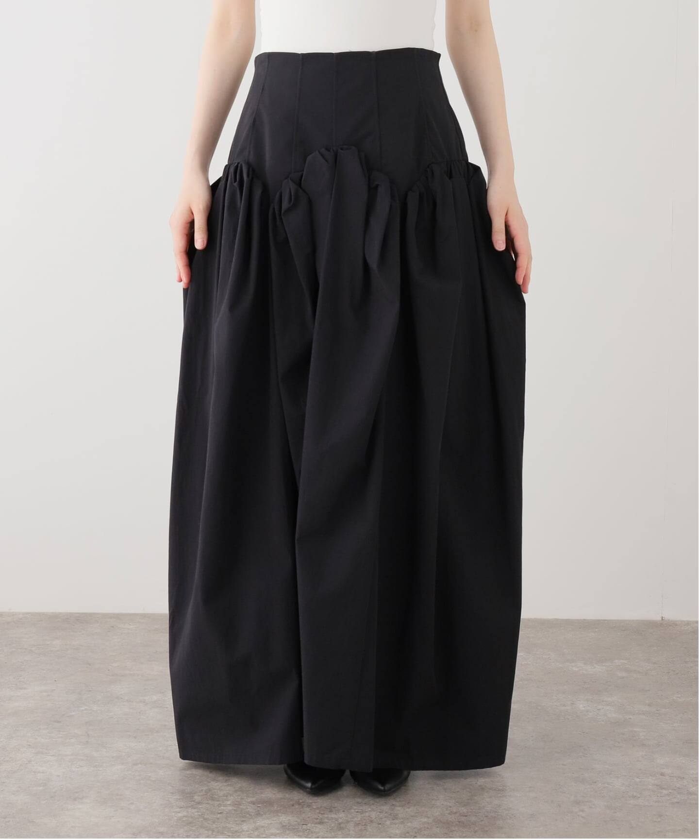 MARGE COTTON CORSET DETAIL GATHERED SKIRT 1012-0105-033：スカート