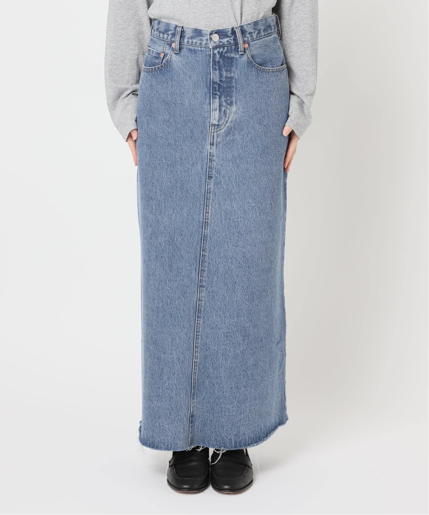 OUTDOOR PRODUCTS デニムスリットリーンスカート 36 ブルー OUTDOOR PRODUCTS Usual Things｜追加4ULTデニムスリットリーン