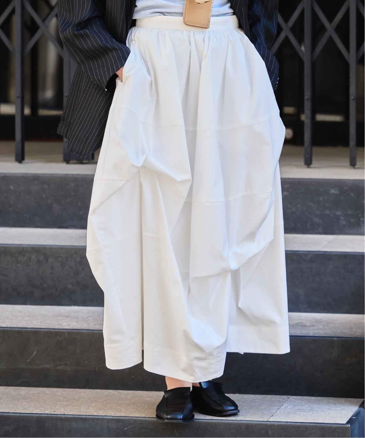 CLANE TUCKING VOLUME SKIRT（ロング・マキシ丈スカート）｜BOICE FROM