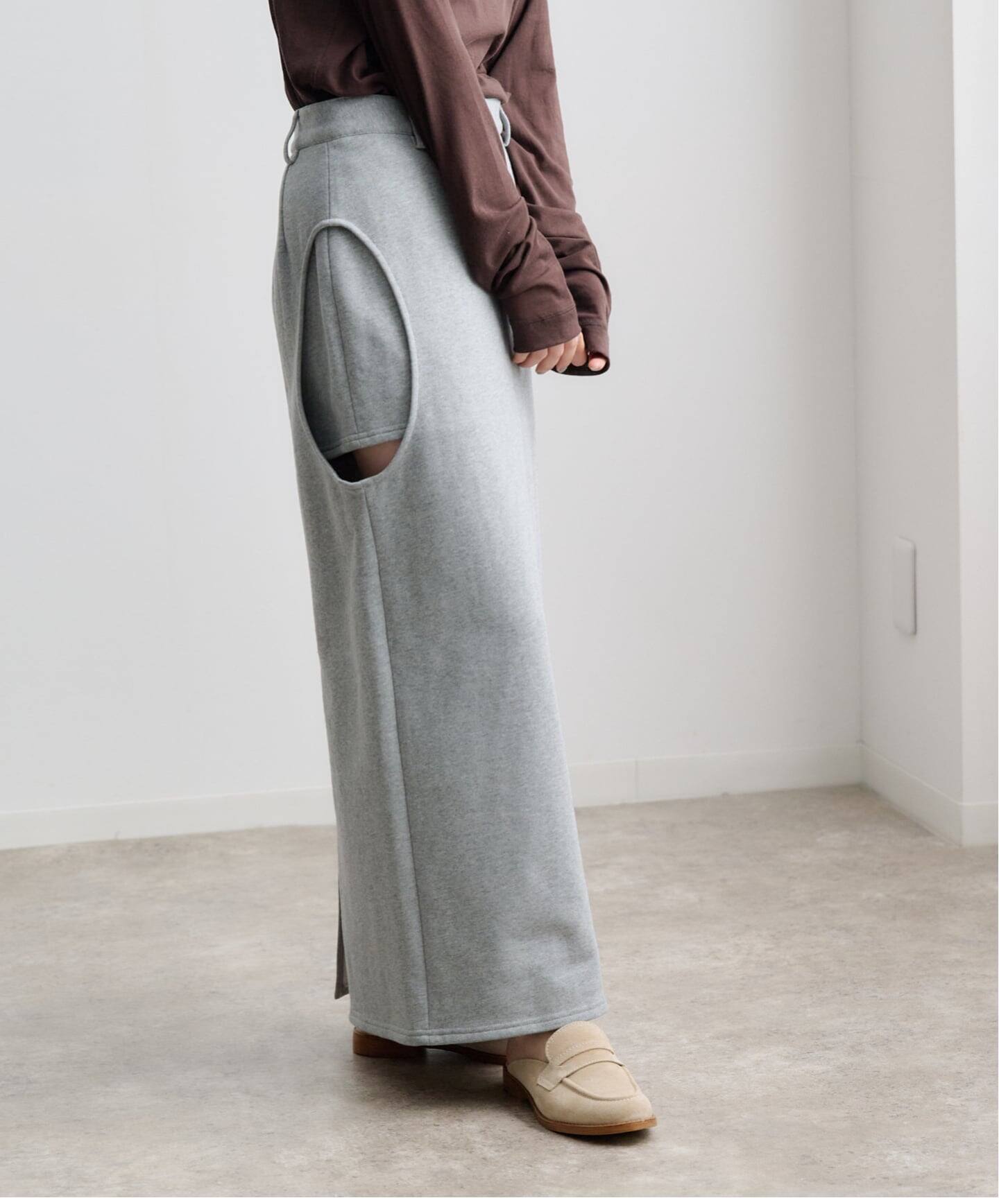 CLANE CIRCLE CUT SWEAT SKIRT（ロング・マキシ丈スカート）｜BOICE