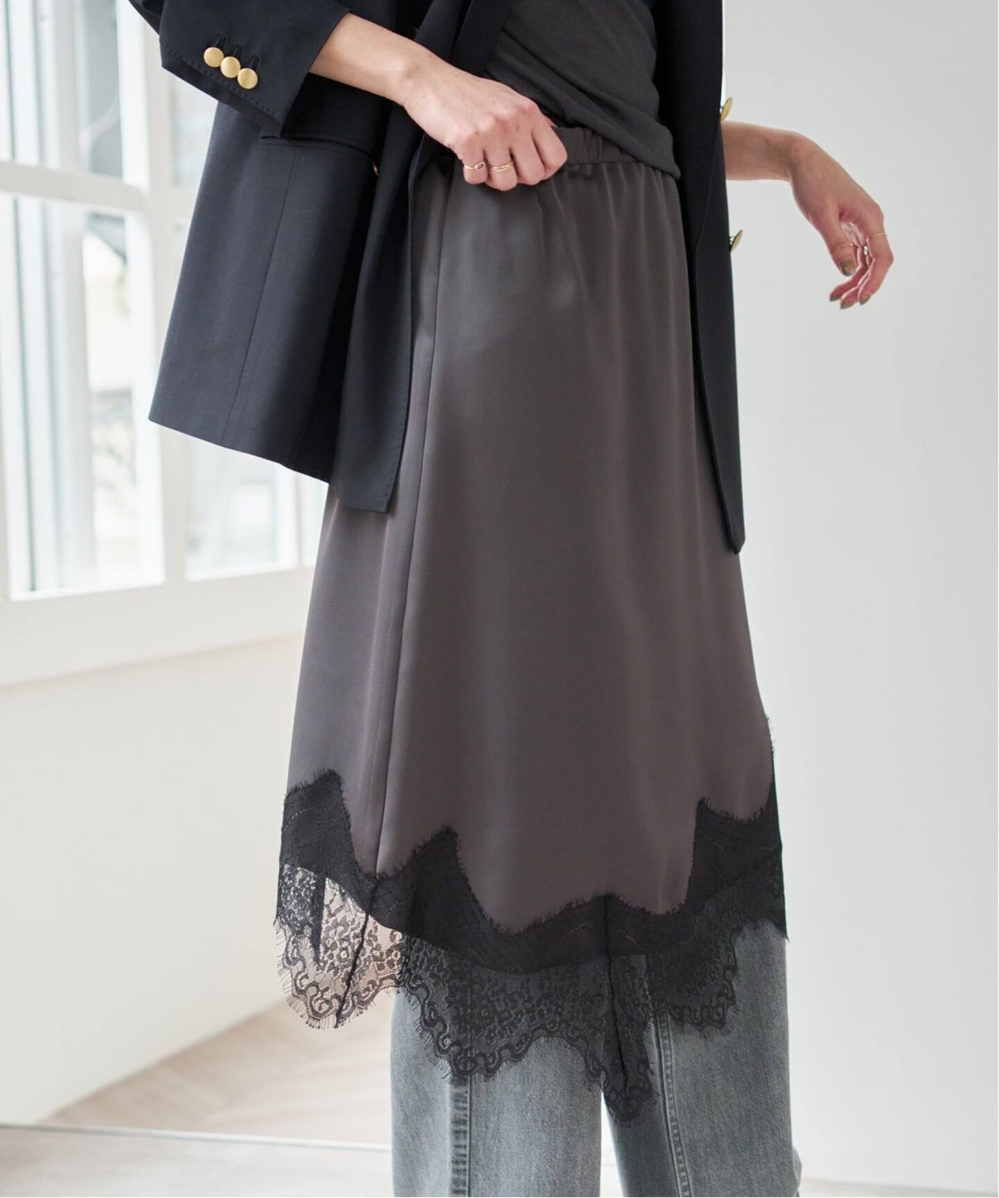 レースサテンスカート（その他スカート）｜Spick and Span（スピック