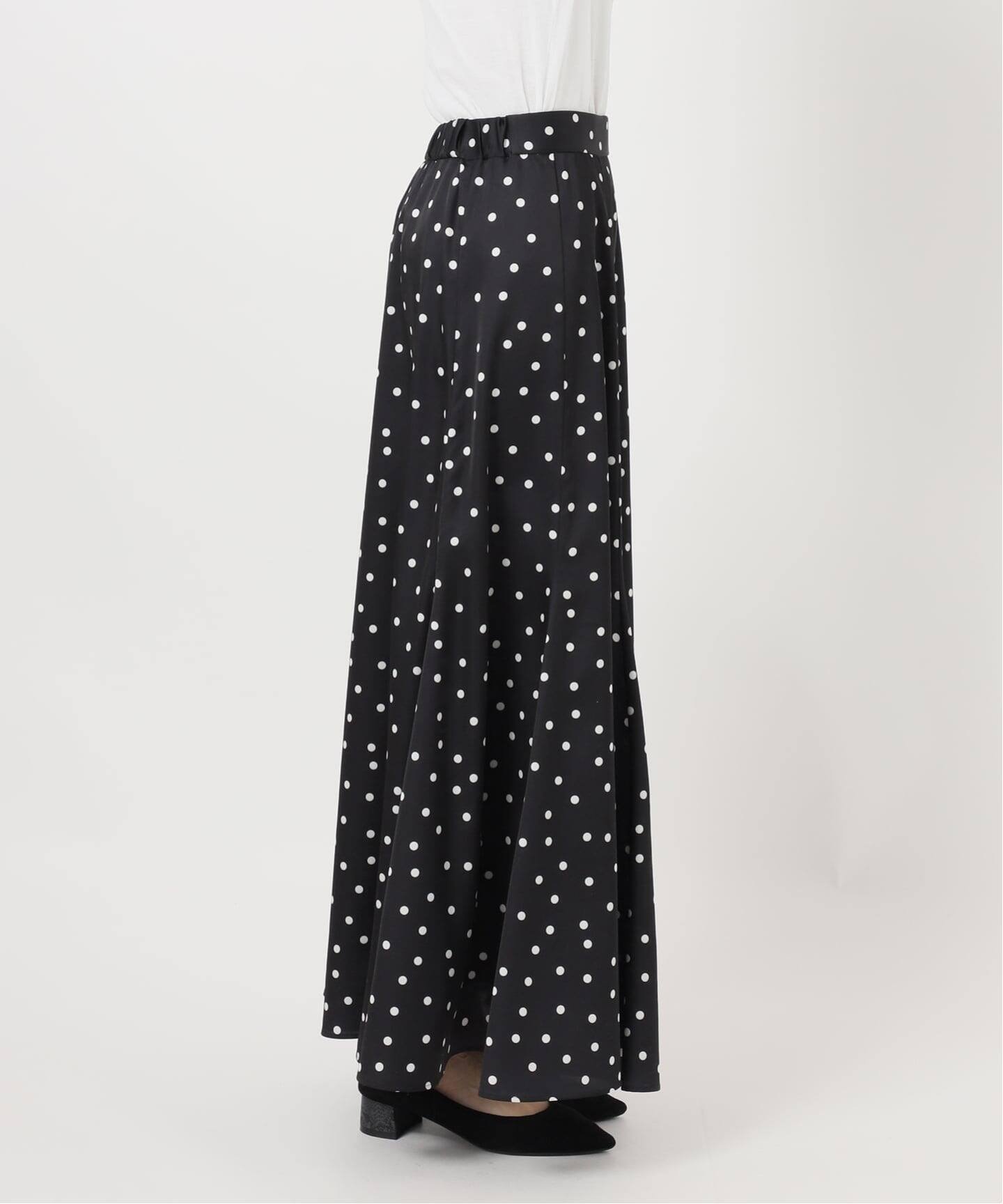 ドットサテンフレアスカート（ロング・マキシ丈スカート）｜Spick