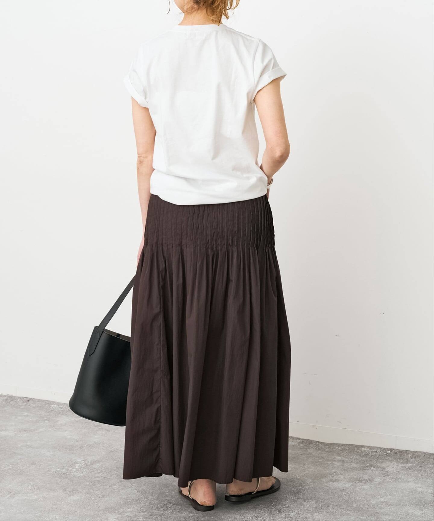 ビューティー＆ユース　タイプライターギャザーマキシスカート　ブラック BEAUTY&YOUTH UNITED ARROWS（ビューティーアンドユースユナイテッド