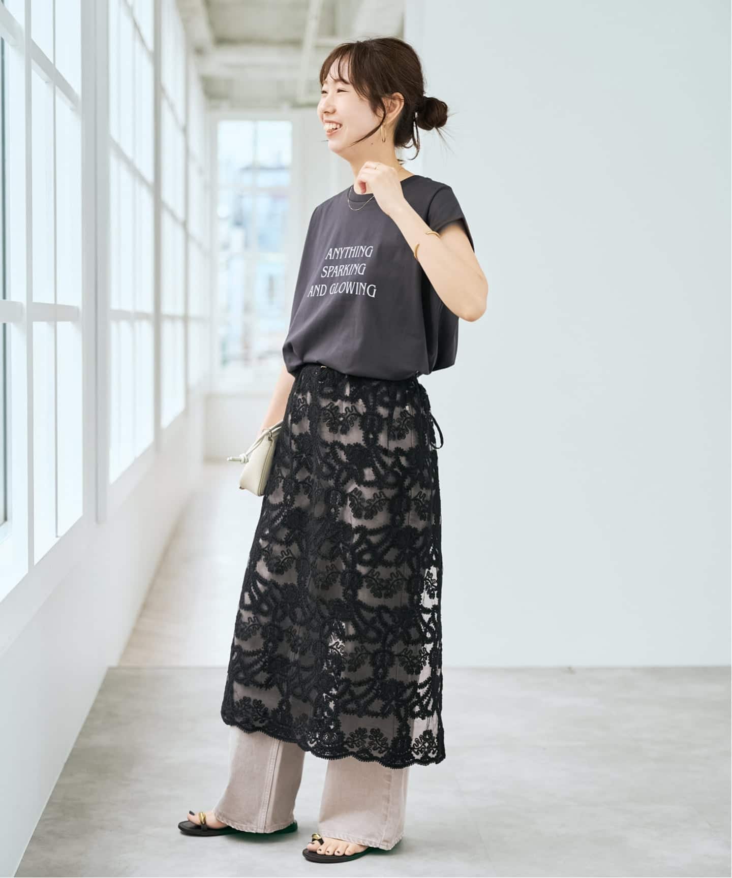 Spick and Span コードエンブロイダリーチュールレイヤースカート 新色有り / 追加》コードエンブロイダリーチュールレイヤースカート