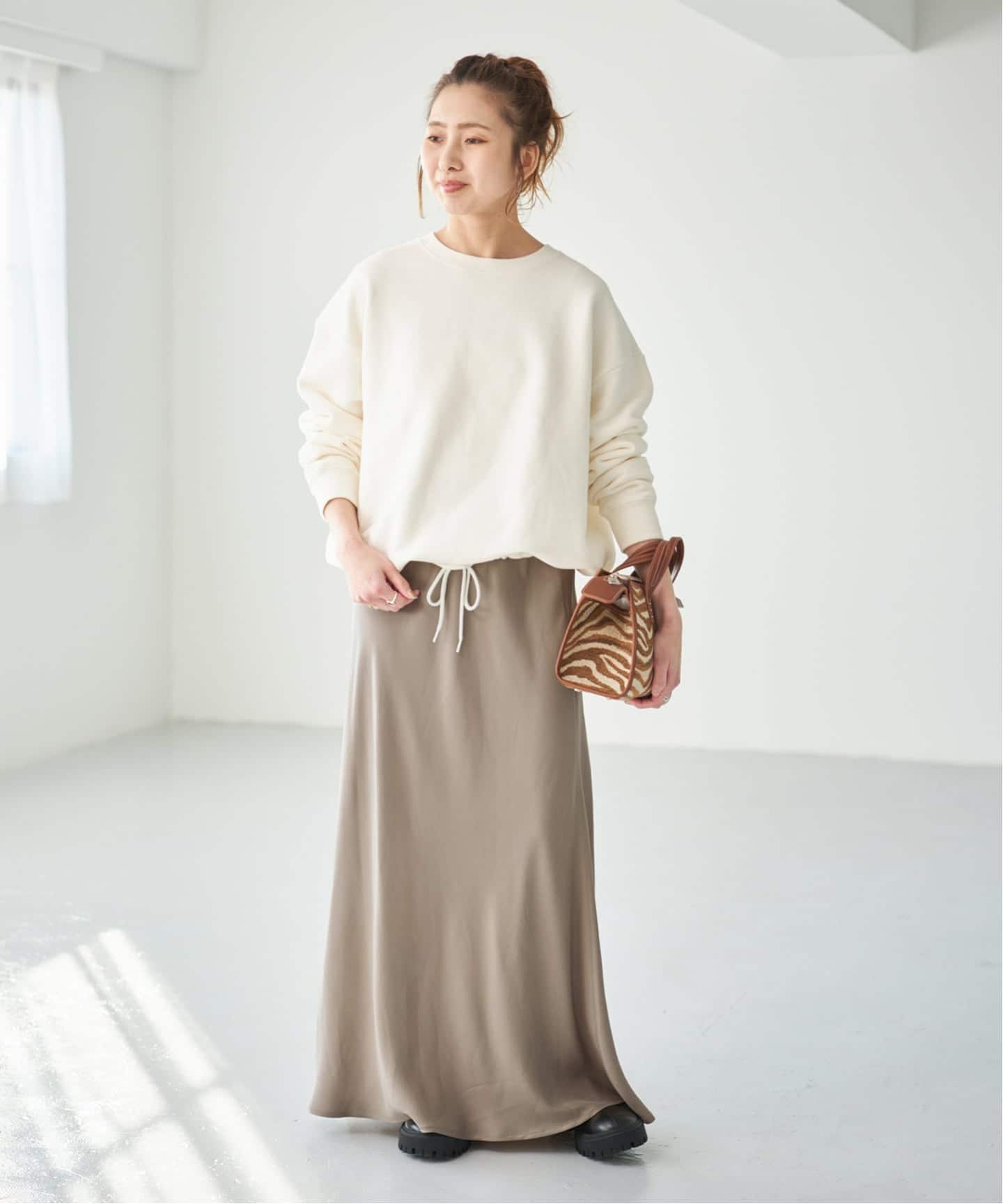 Spick & Span ウォッシャブルキュプラ マキシスカート　ベージュ　36 ウォッシャブルキュプラ マキシスカート（ロング・マキシ丈スカート