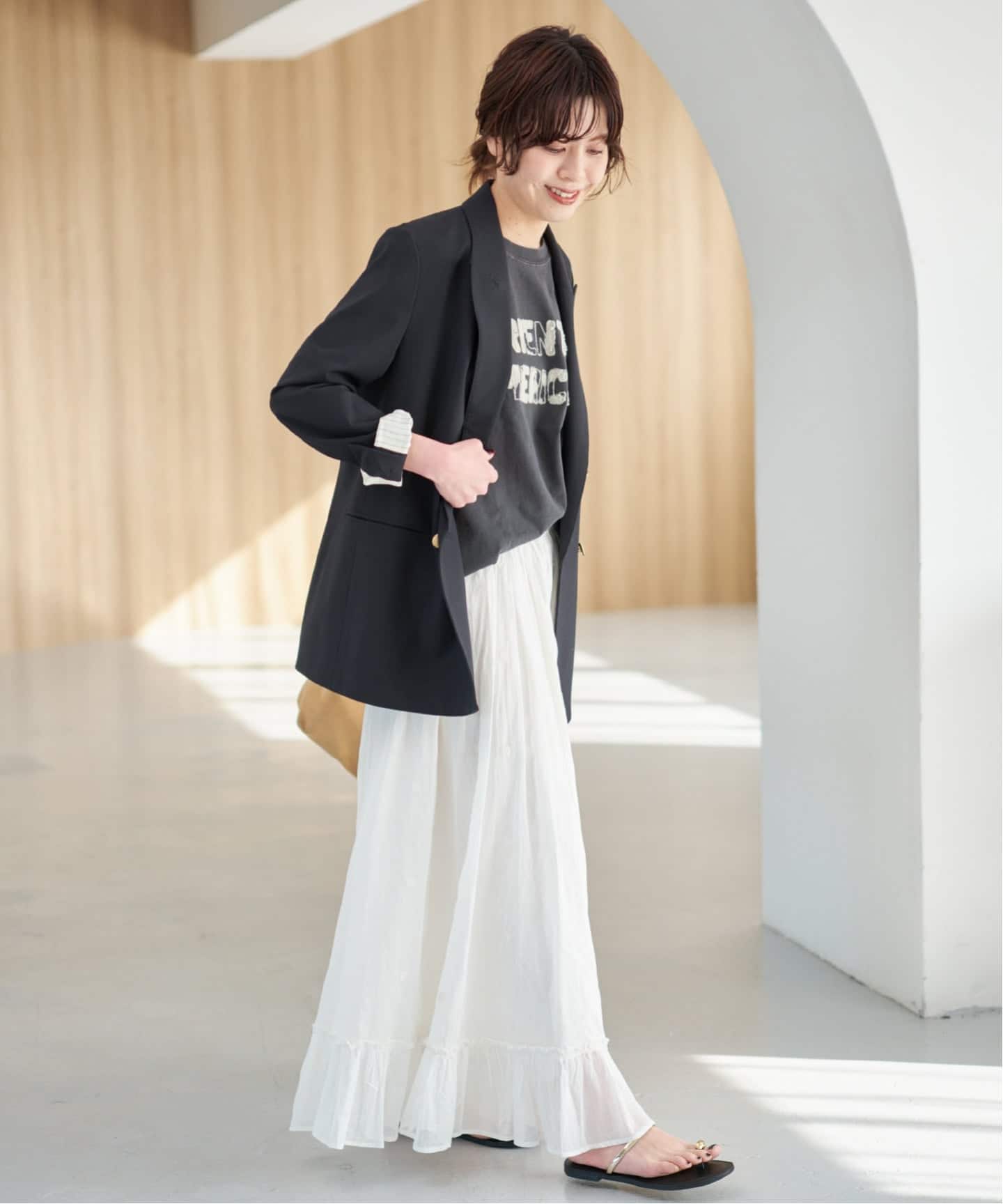 一部店舗+WEB限定予約》ドットエンブロイダリースカート（ロング