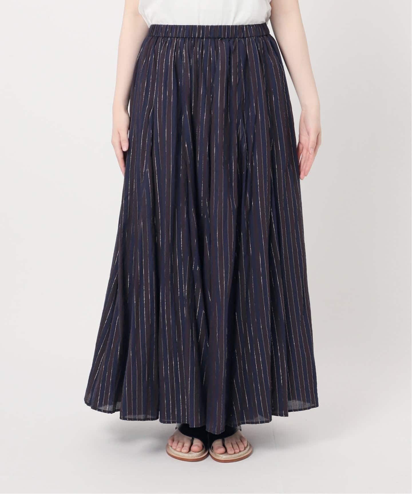 WEB限定 / 追加予約》HYUストライプギャザーフレアスカート（ロング