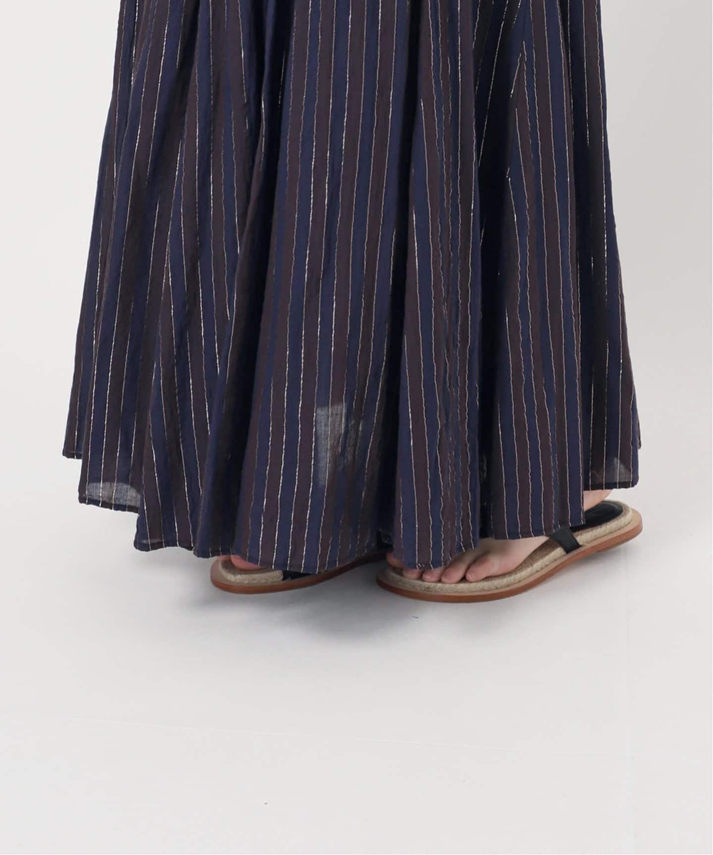 WEB限定 / 追加予約》HYUストライプギャザーフレアスカート（ロング