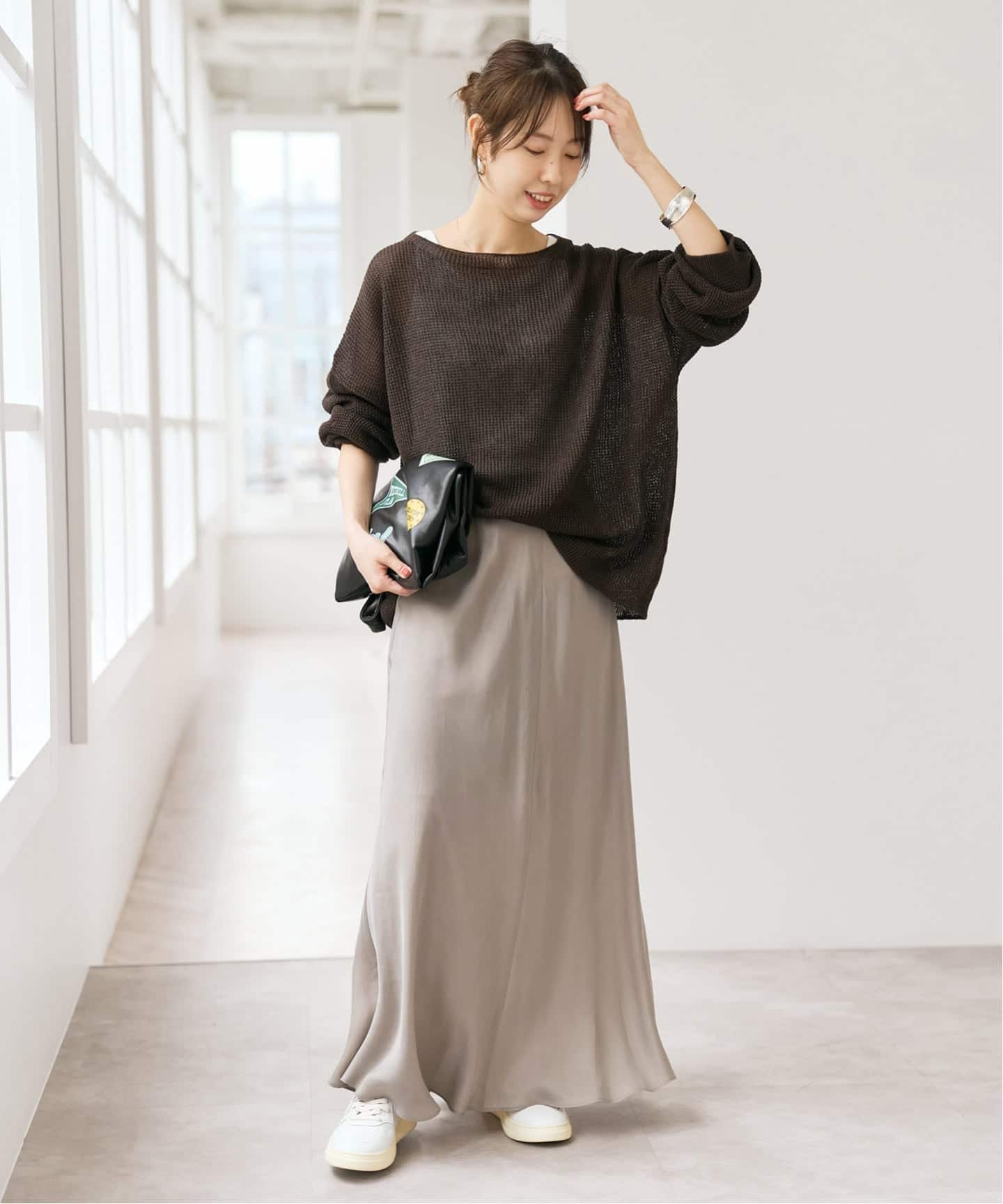 新色有り / 追加》ウォッシャブルキュプラフレアスカート（ロング