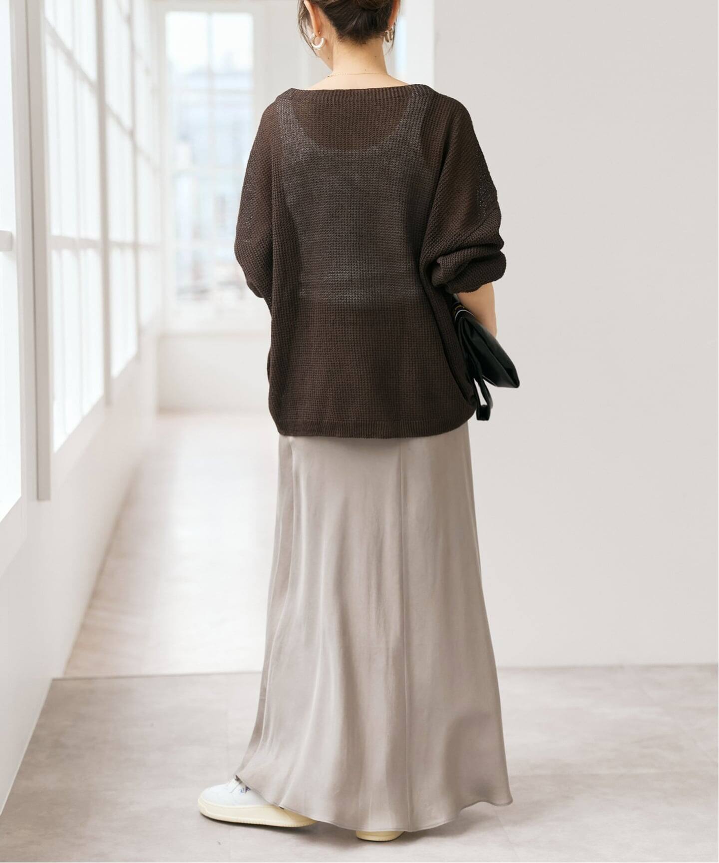 新色有り / 追加予約》ウォッシャブルキュプラフレアスカート（ロング