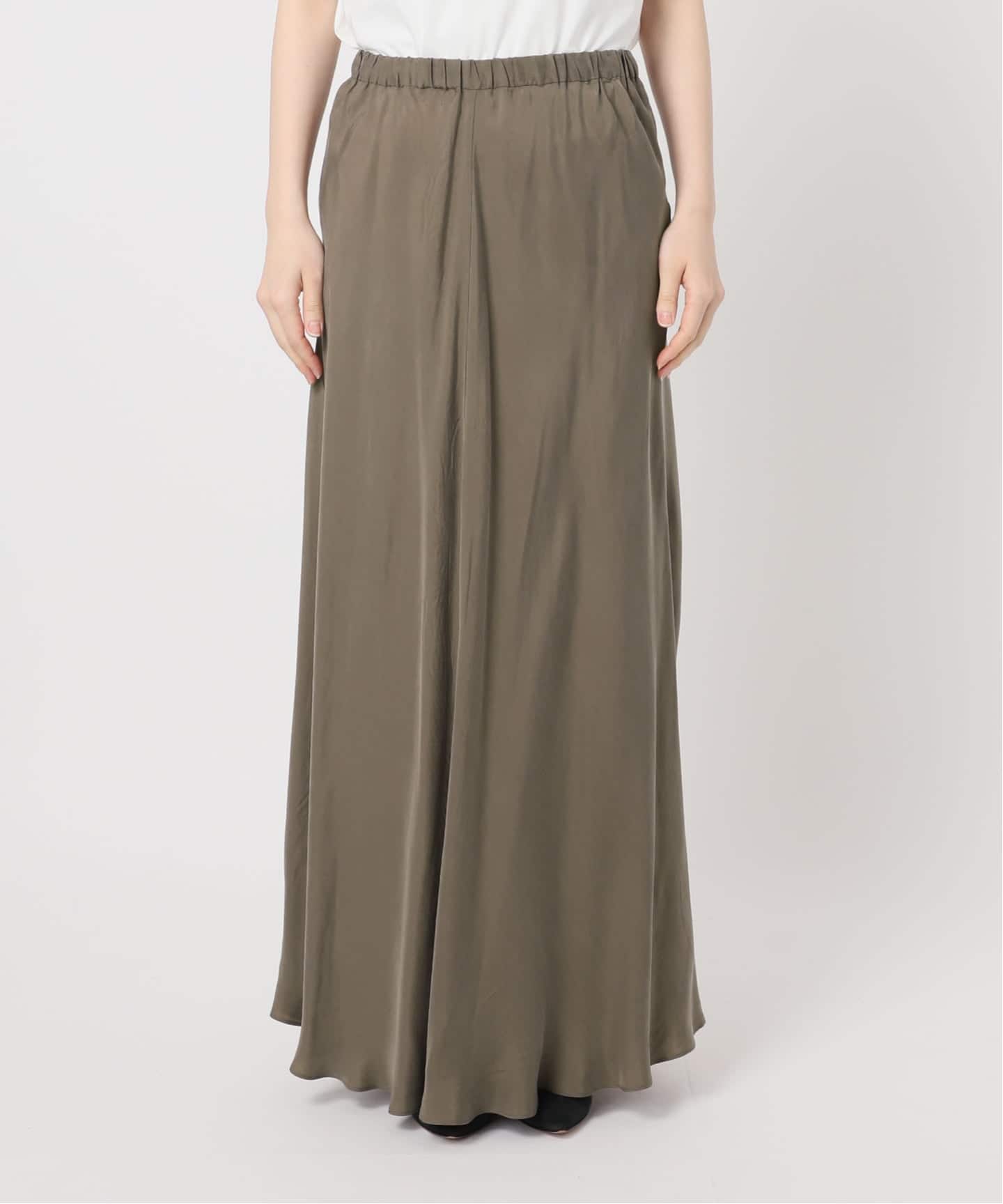 新色有り / 追加予約》ウォッシャブルキュプラフレアスカート（ロング