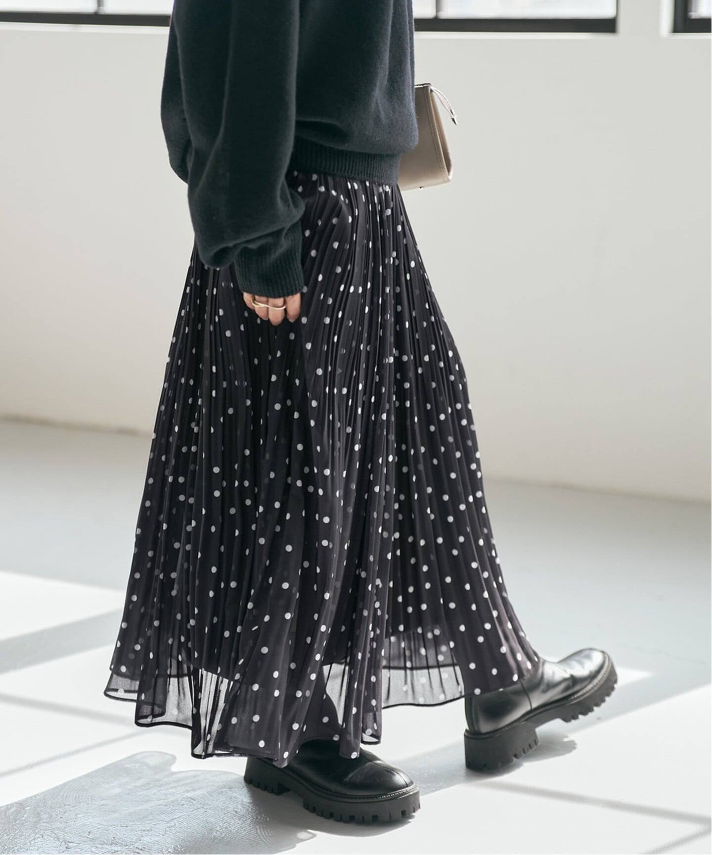 Spick and Span ドットプリーツイージースカート Spick＆Span（スピック アンド スパン） スカート 「WEB限定 / 追加