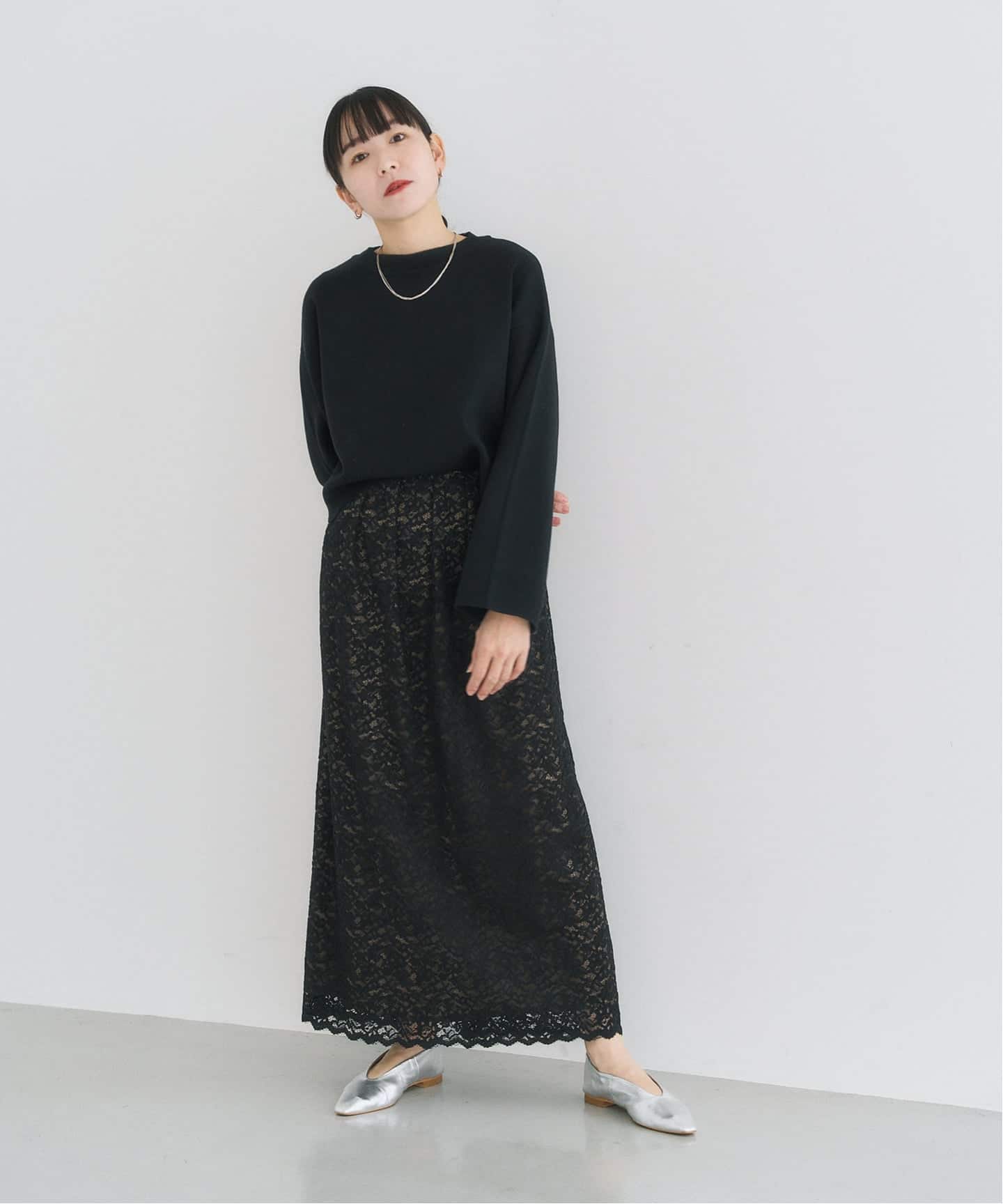 美品✨ HARDY NOIR ボーラーレースロングスカート　フレア　フリー　黒 美品✨ HARDY NOIR ボーラーレースロングスカート フレア フリー 黒