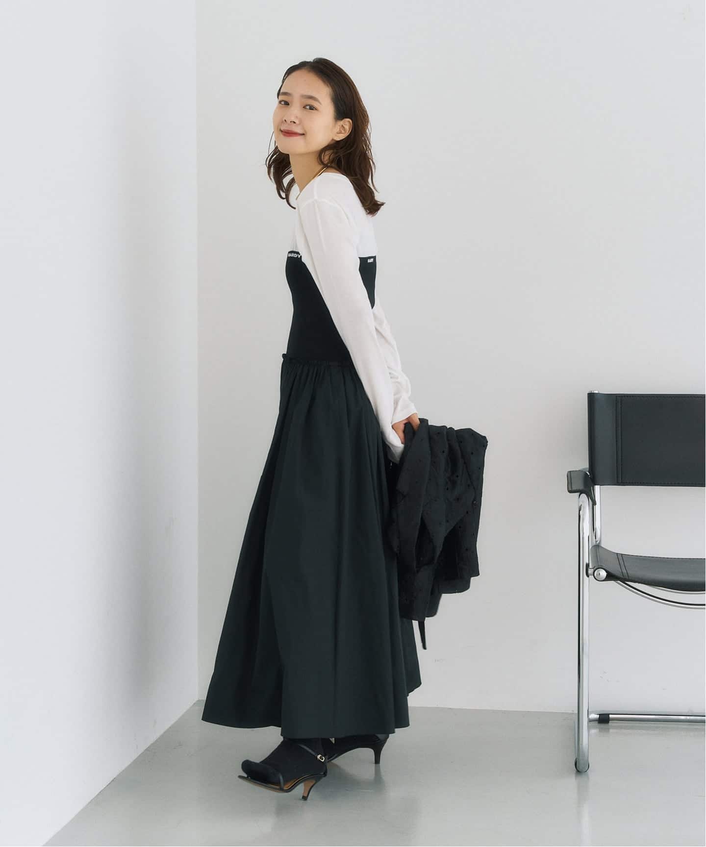 予約》タフタウエストリブスカート（ロング・マキシ丈スカート