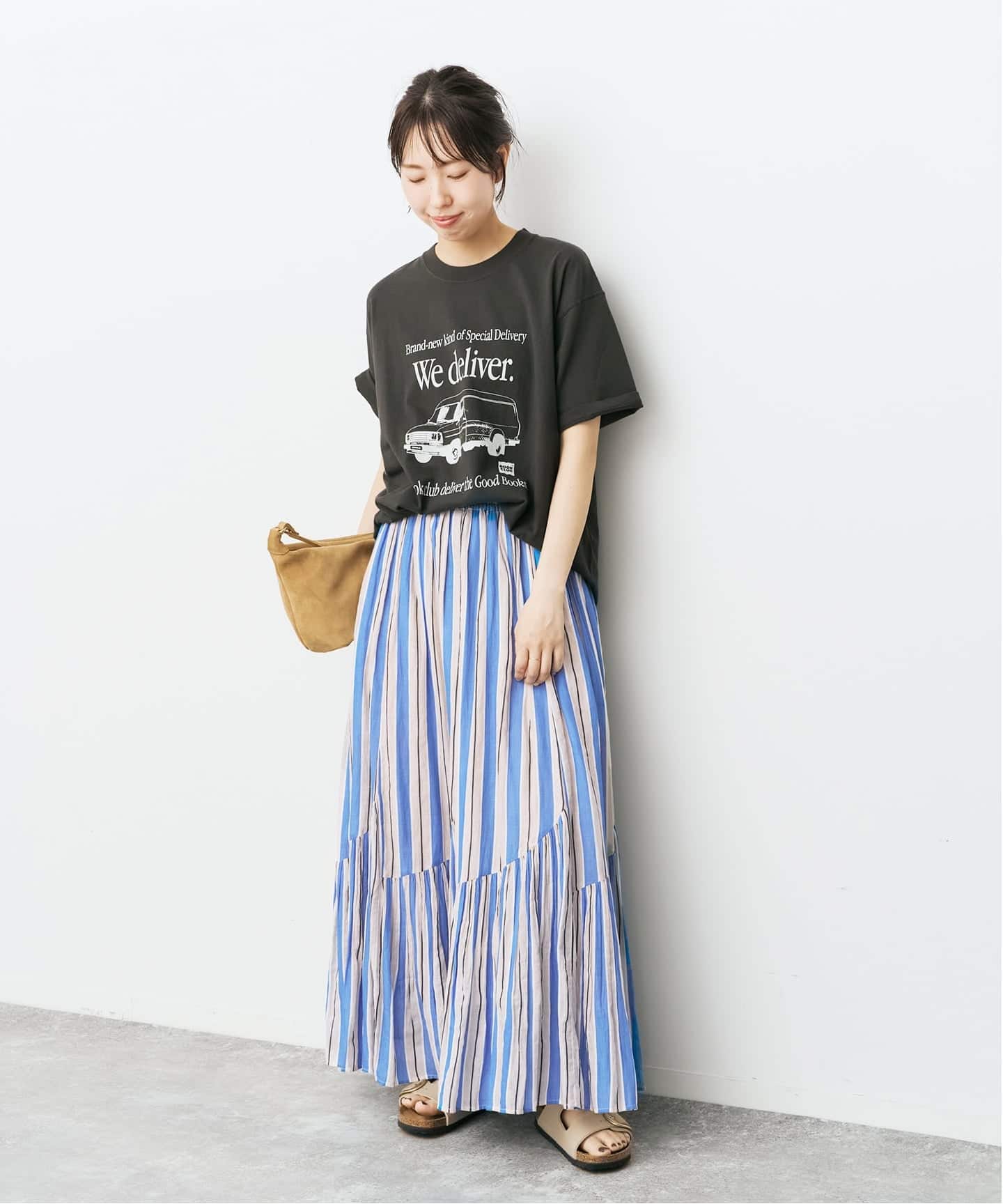 別注カラー有 / 予約》ne Quittez pas CottonVoile StripeSlant Panel
