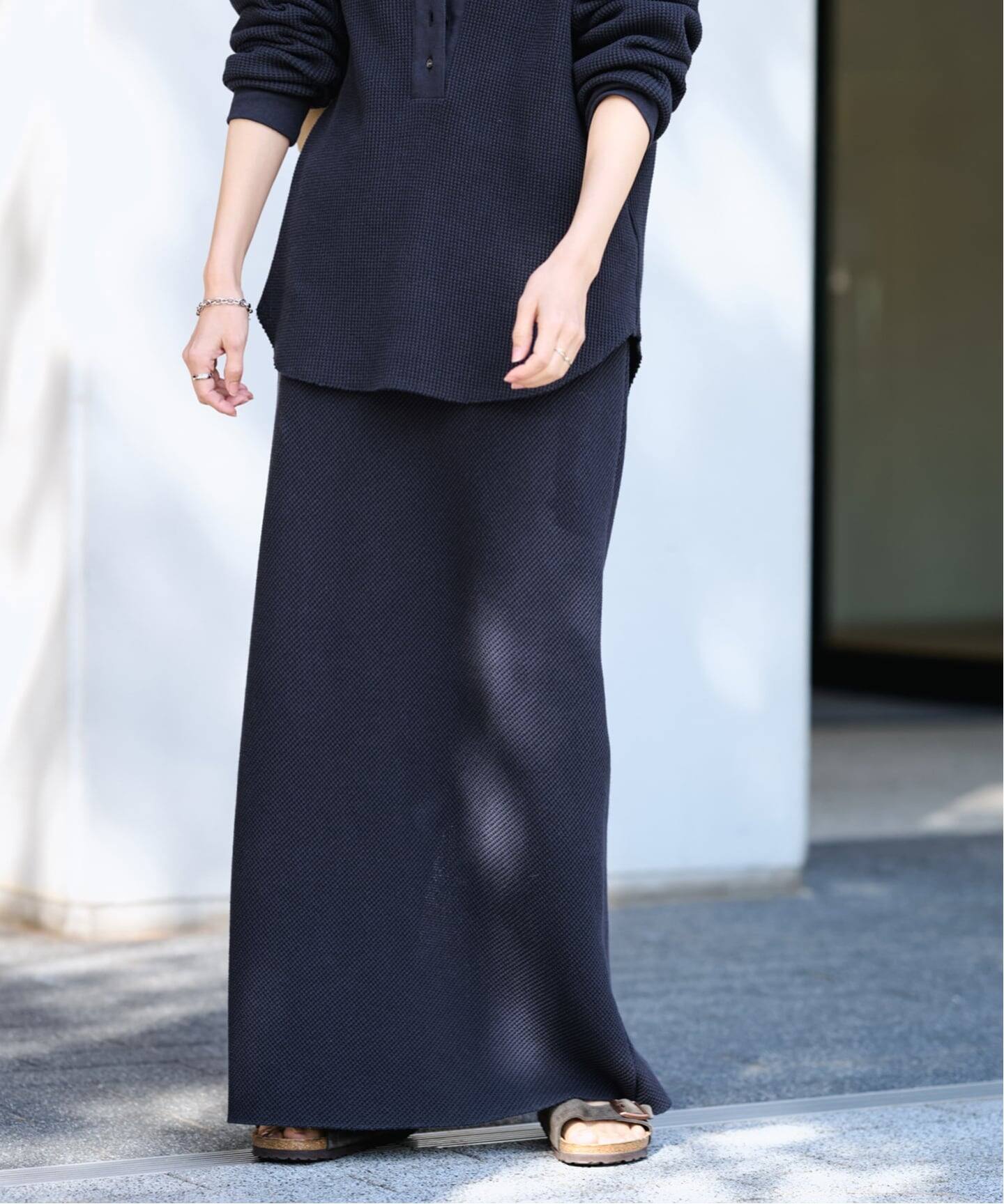 ≪追加≫ワッフルストレートスカート（ロング・マキシ丈スカート