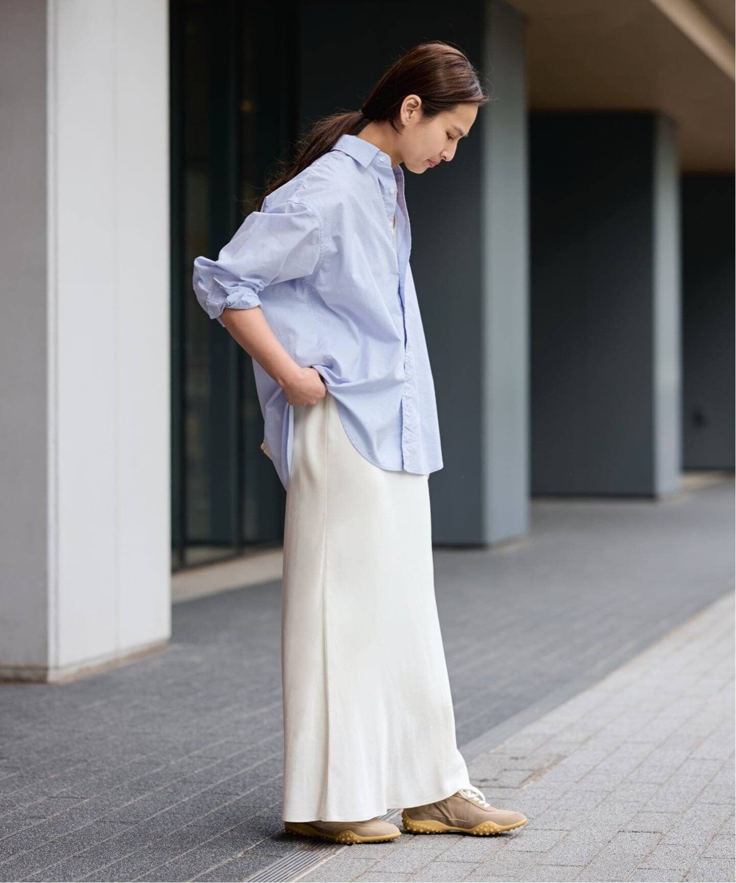 ≪新色 / 追加予約≫シルキーキュプラバイアススカート（ロング