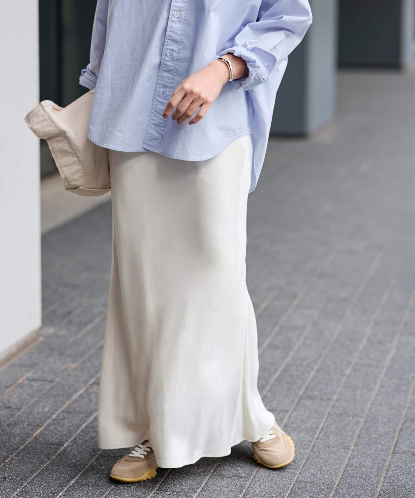 ≪新色 / 追加予約≫シルキーキュプラバイアススカート（ロング