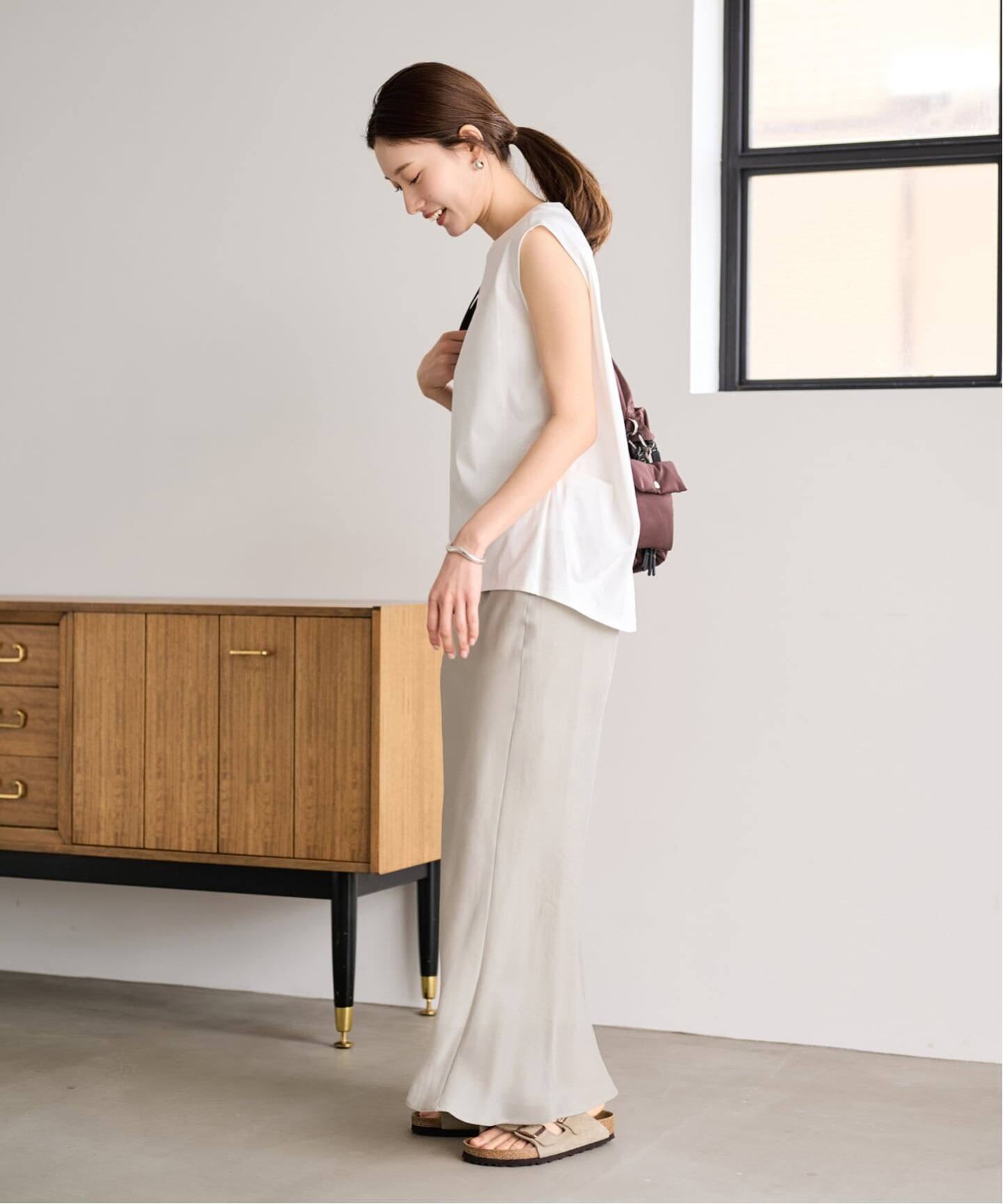 フレームワーク　シルキーキュプラバイアススカート　ブラウン　36 FRAMeWORK（フレームワーク） スカート 「追加」シルキーキュプラ