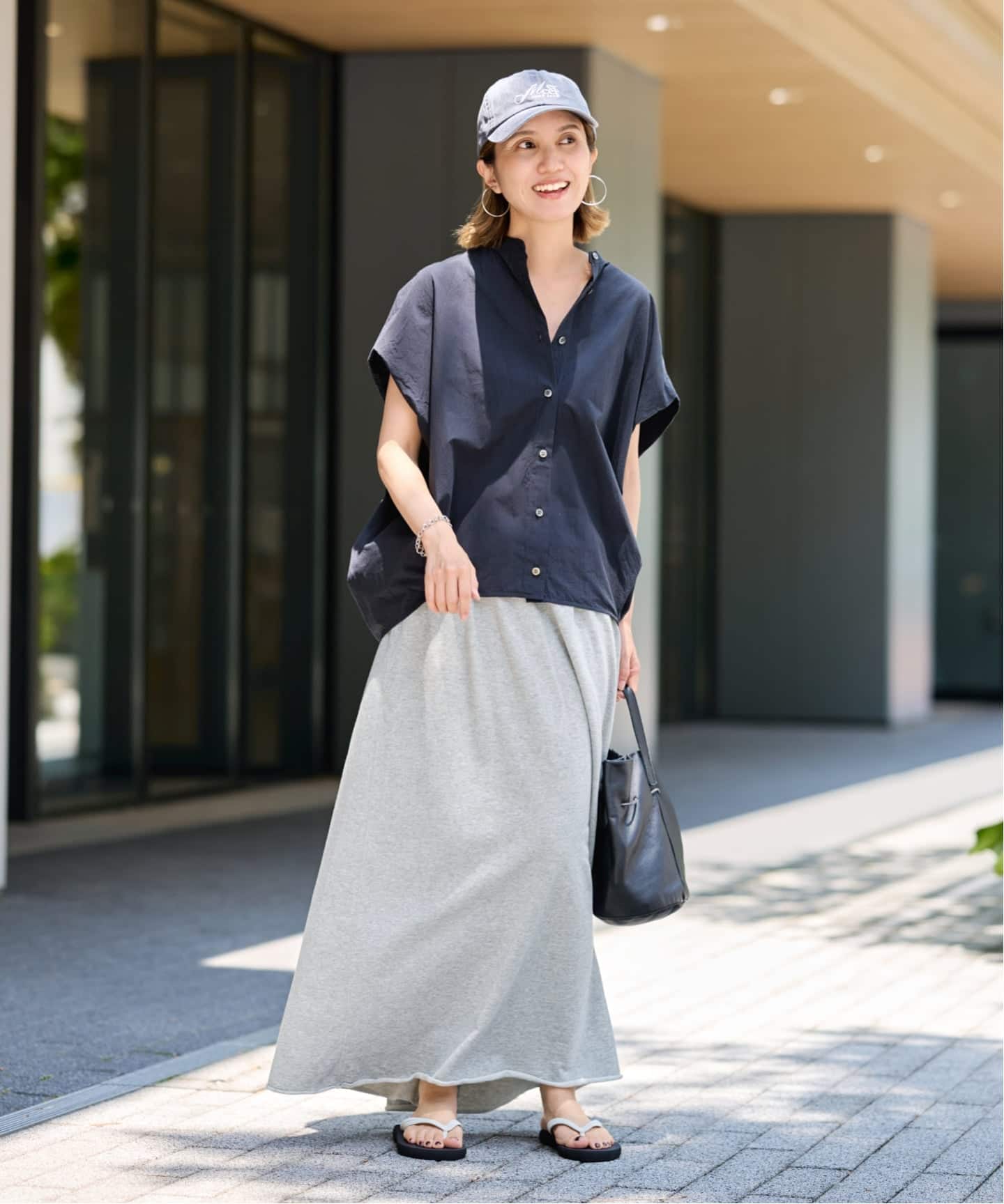 ミニ裏毛タックフレアースカート（ロング・マキシ丈スカート