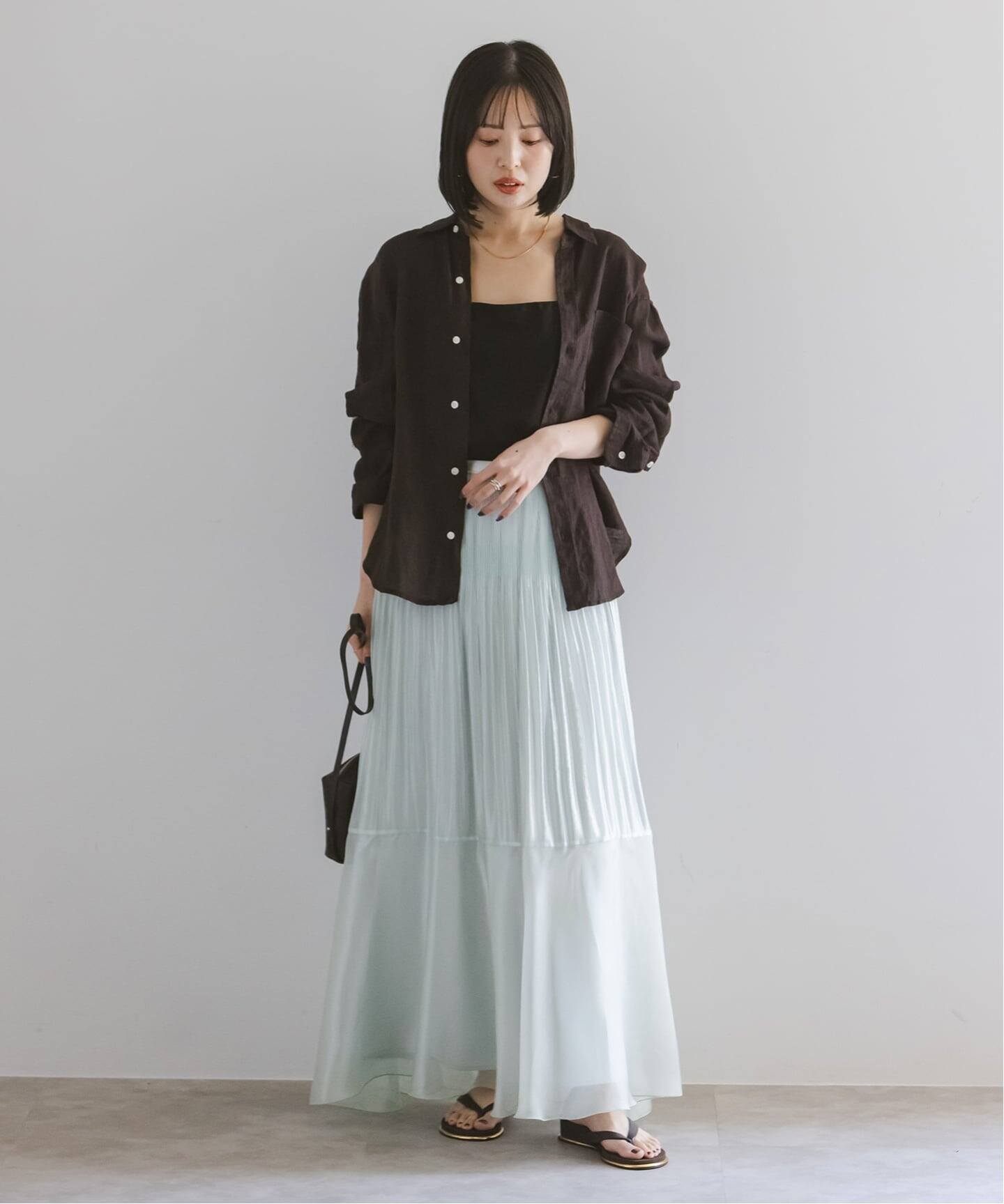 アクアオーガンジーマキシスカート（ロング・マキシ丈スカート