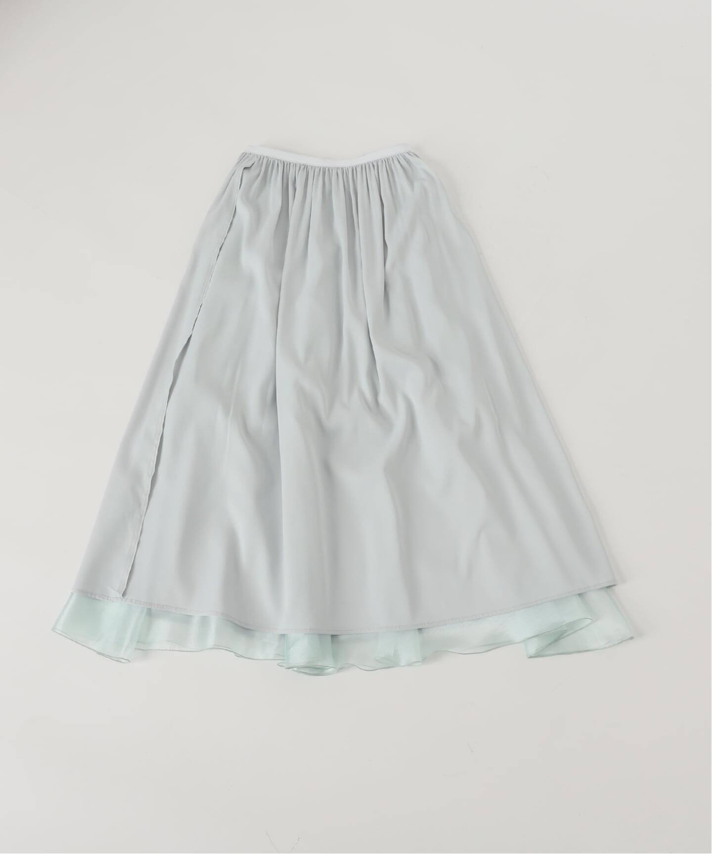 アクアオーガンジーマキシスカート（ロング・マキシ丈スカート