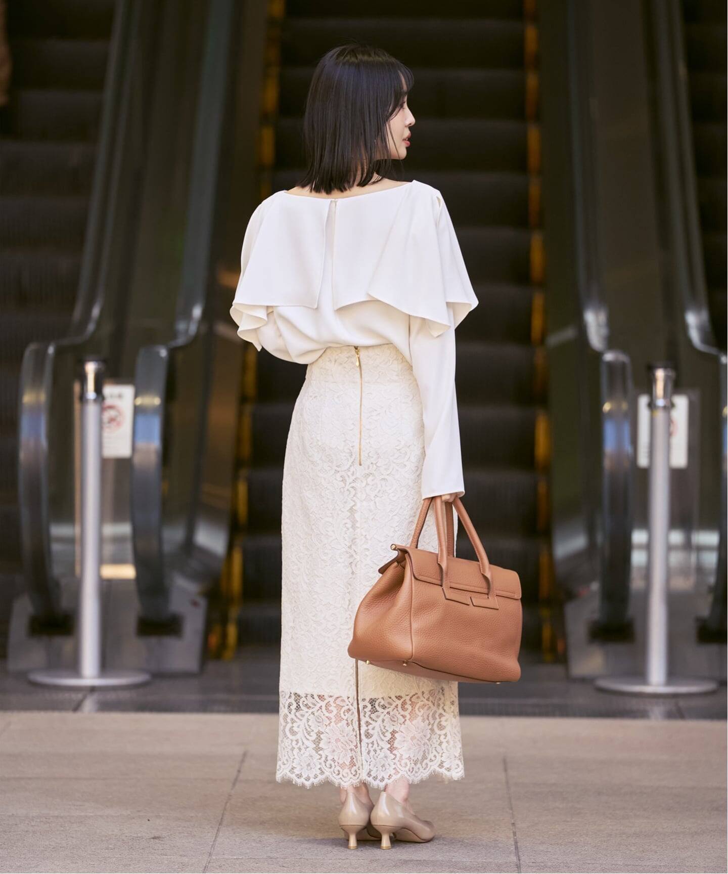 WEB＆一部店舗限定・追加》リバーレースIラインスカート（ロング