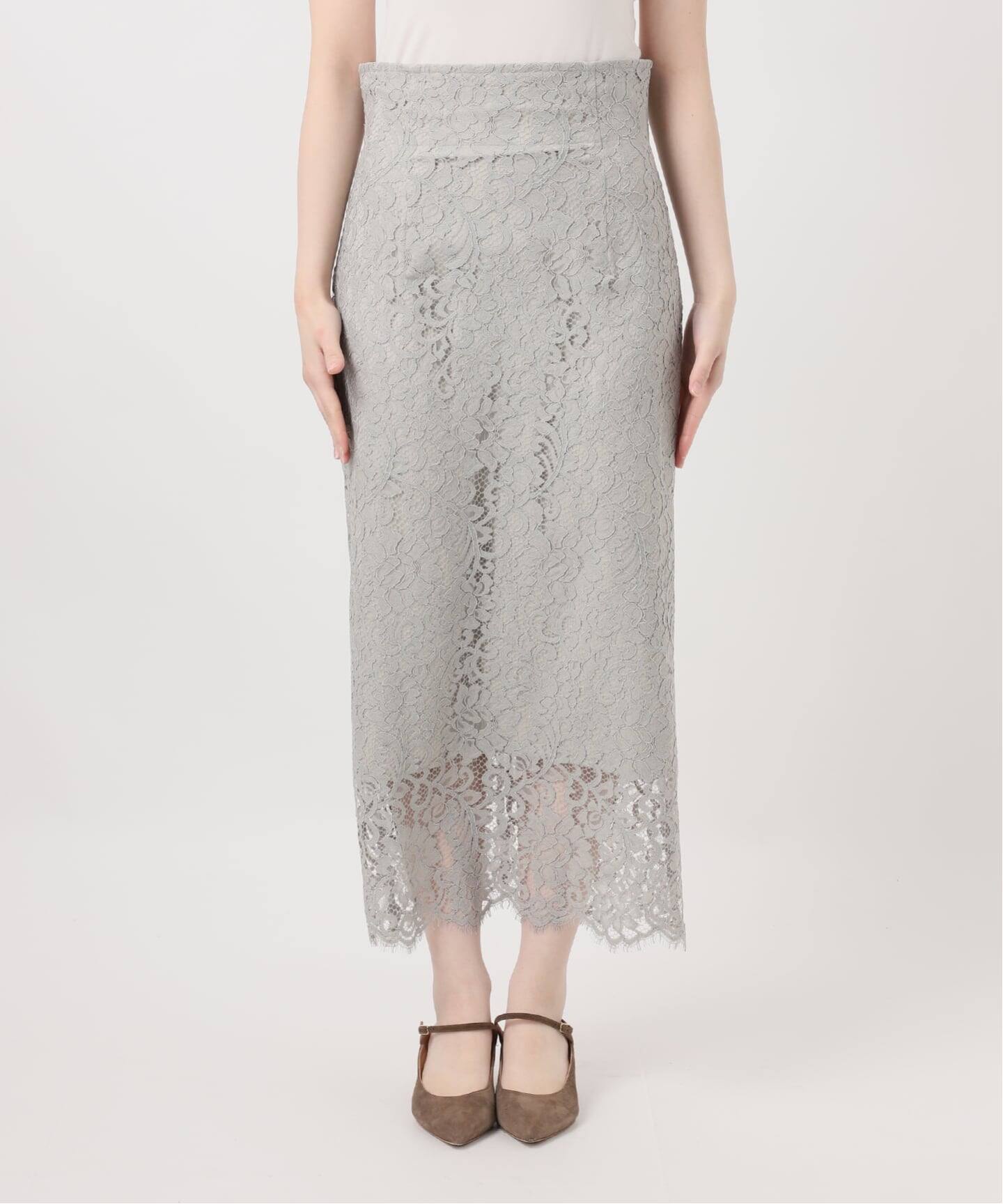 WEB＆一部店舗限定・追加》リバーレースIラインスカート（ロング