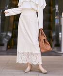 《WEB＆一部店舗限定・追加》リバーレースIラインスカート