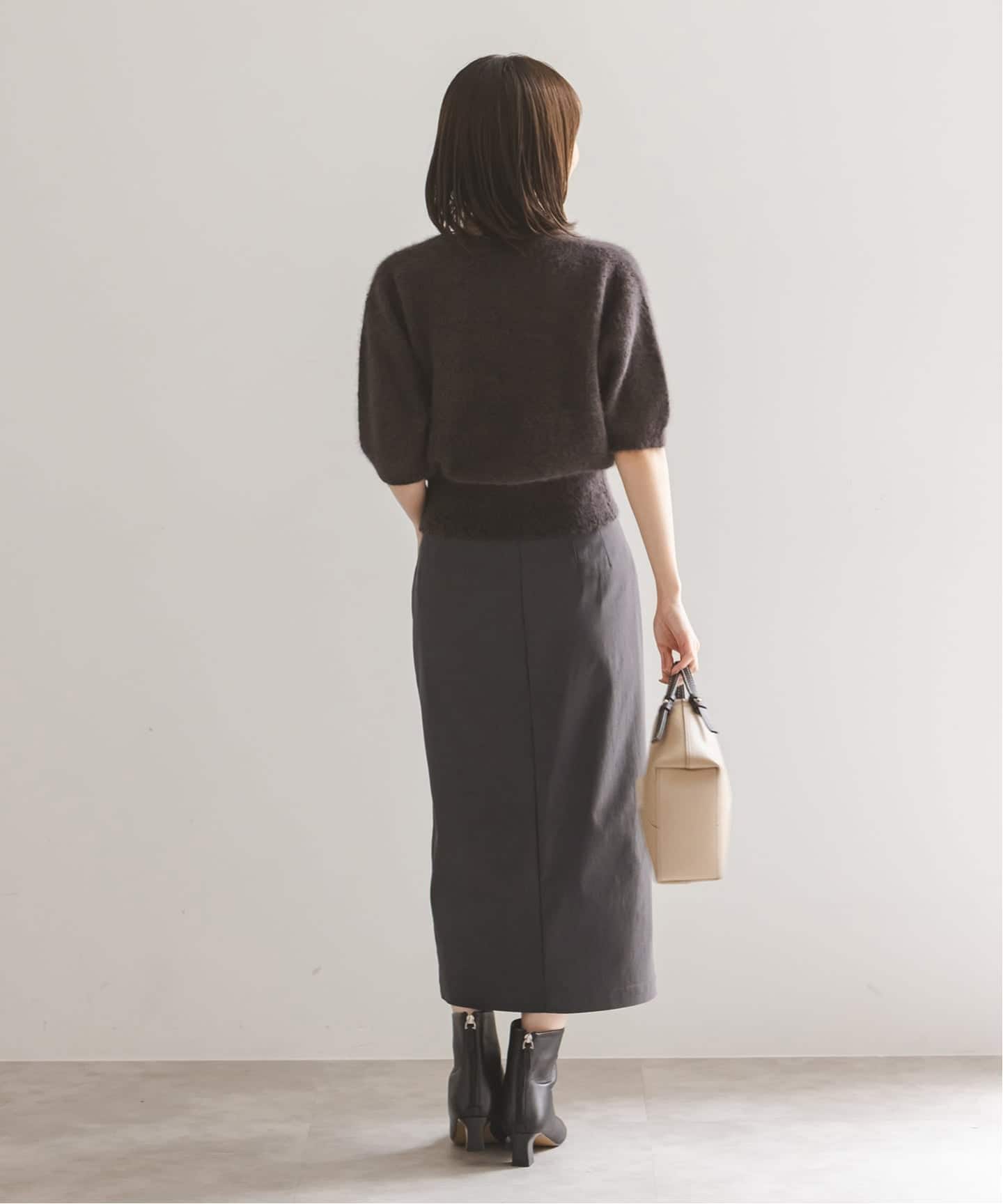 予約》RyNyコンフォートストレッチサイドZIPスカート（ロング・マキシ