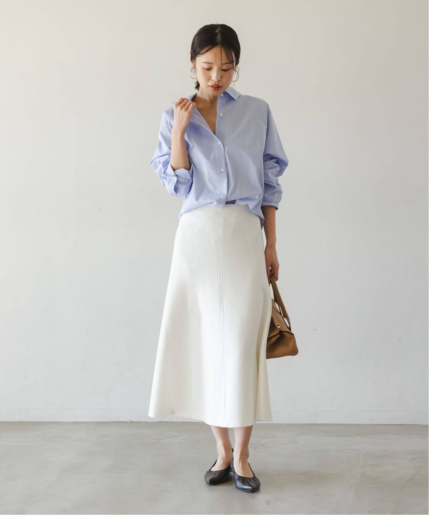 セットアップ対応》スムースフレアニットスカート（ロング・マキシ丈